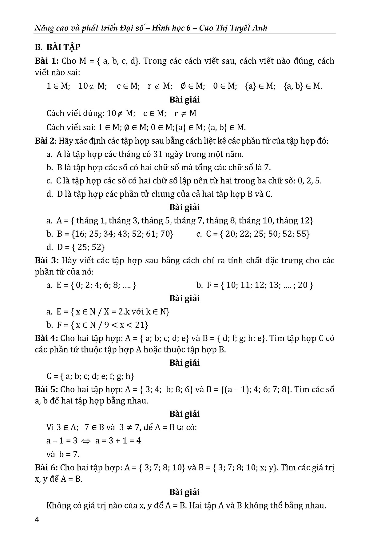 nâng cao & phát triển đại số - hình học 6