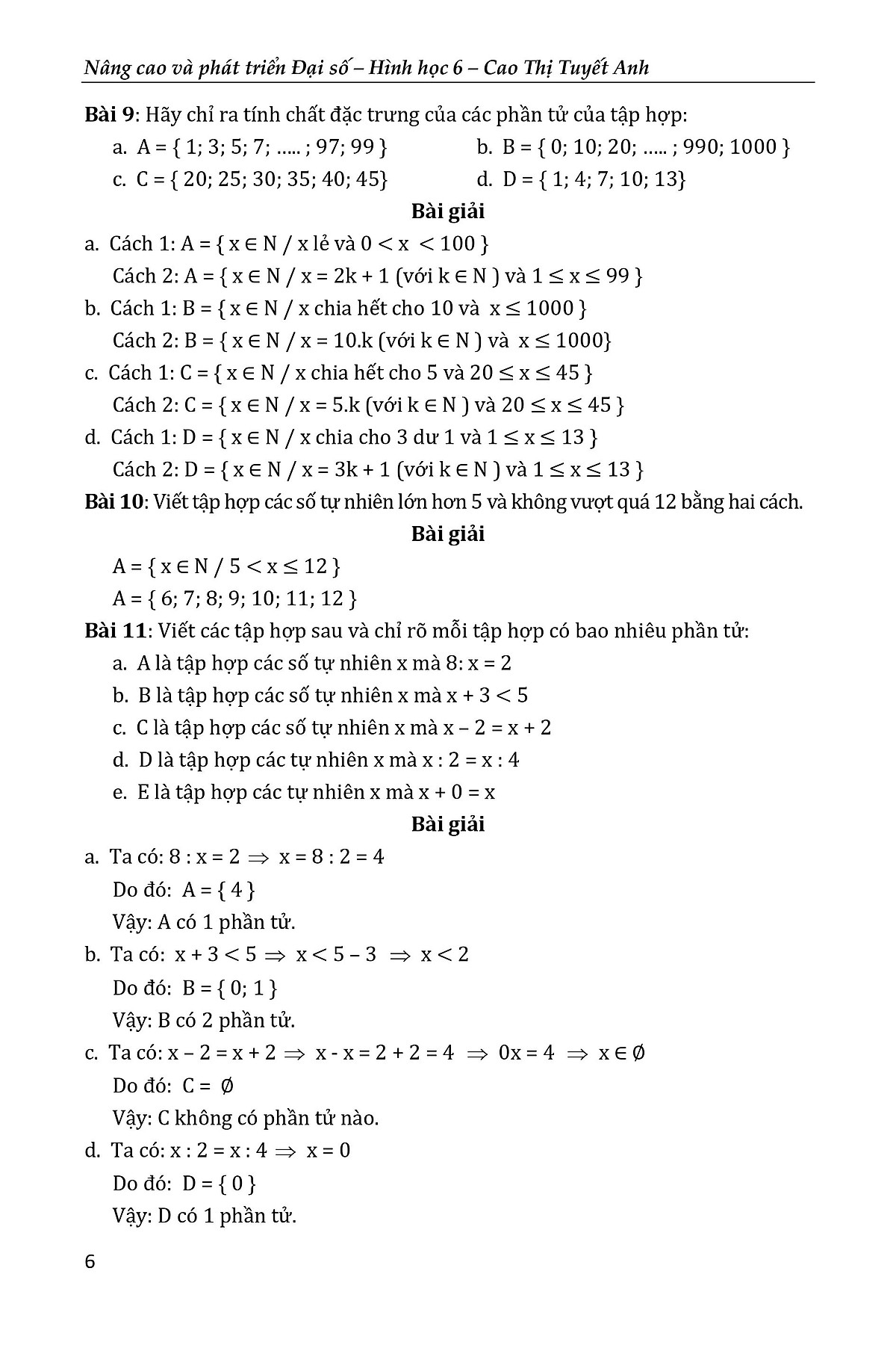 nâng cao & phát triển đại số - hình học 6