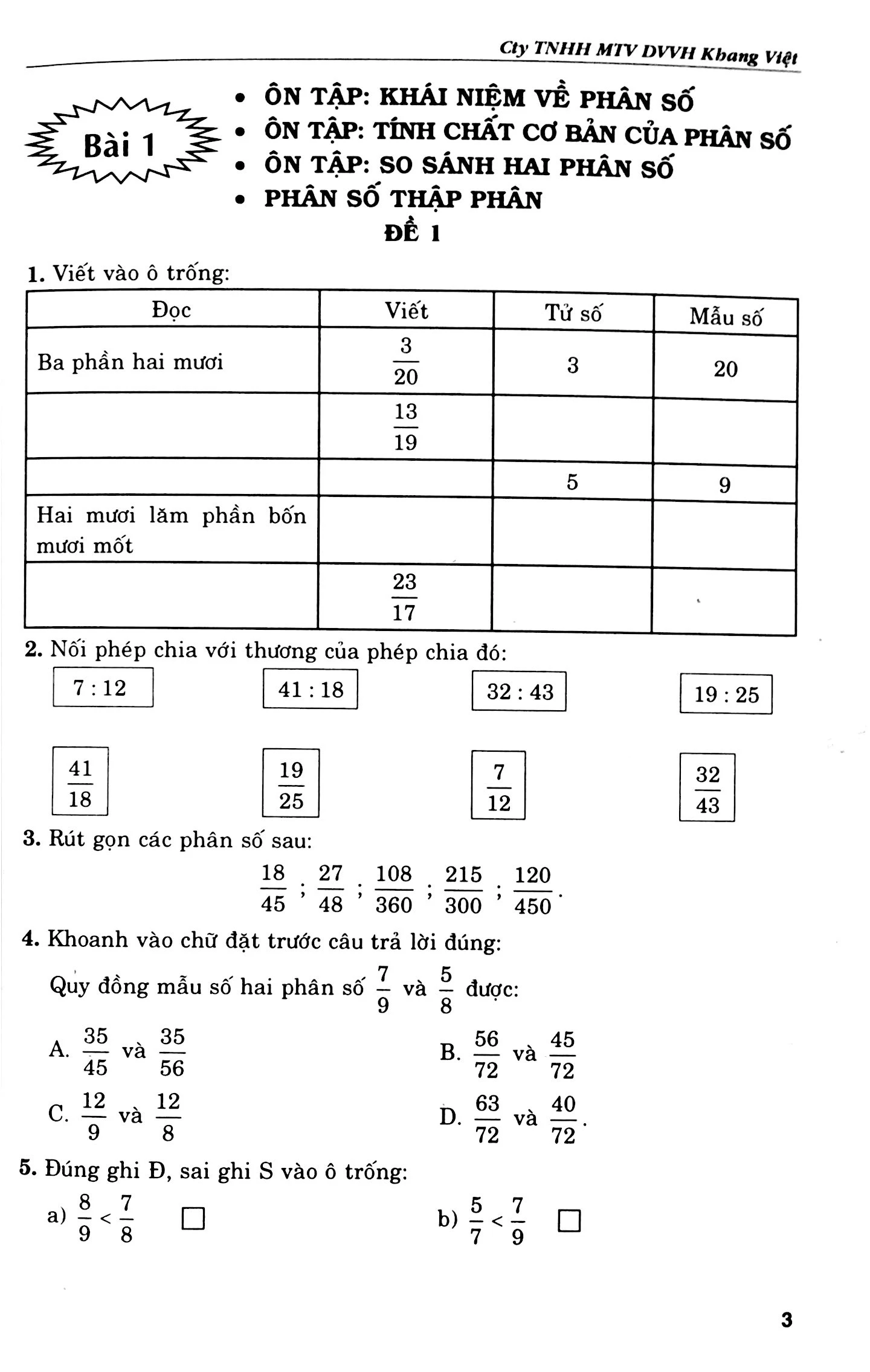 nâng cao và phát triển toán 5