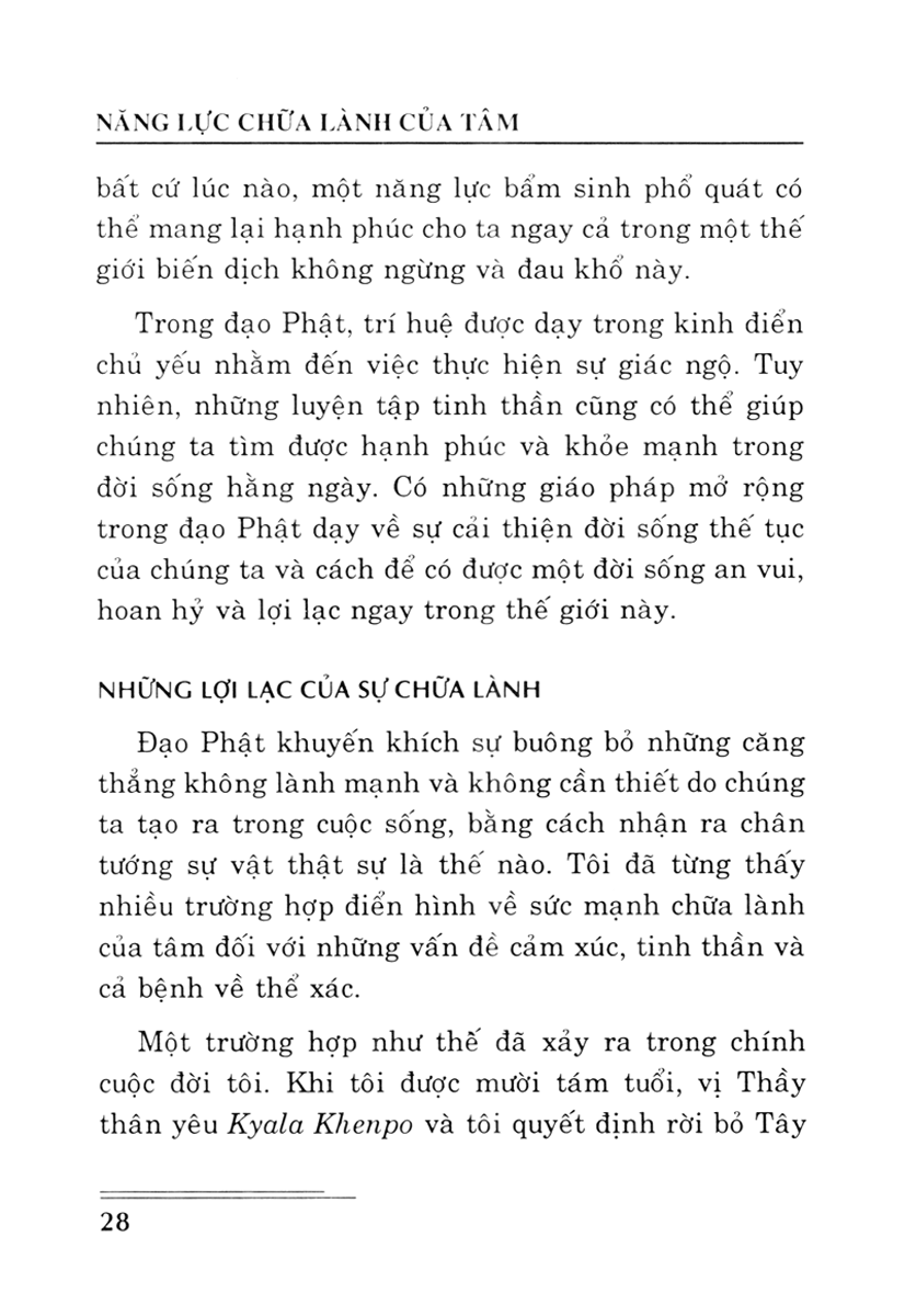 năng lực chữa lành của tâm