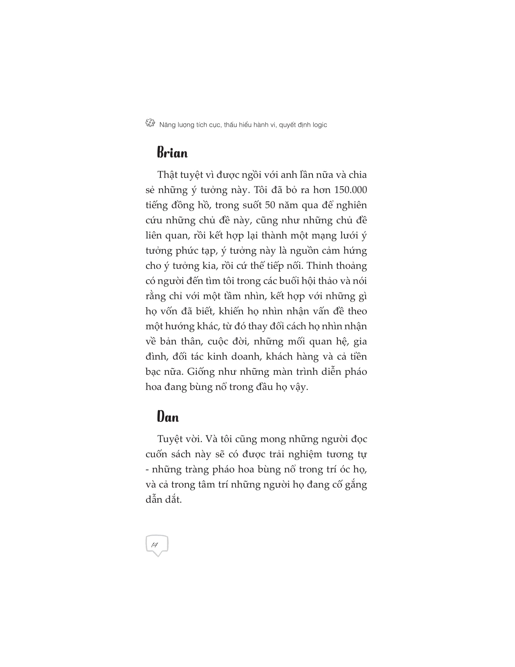 năng lượng tích cực thấu hiểu hành vi quyết định logic