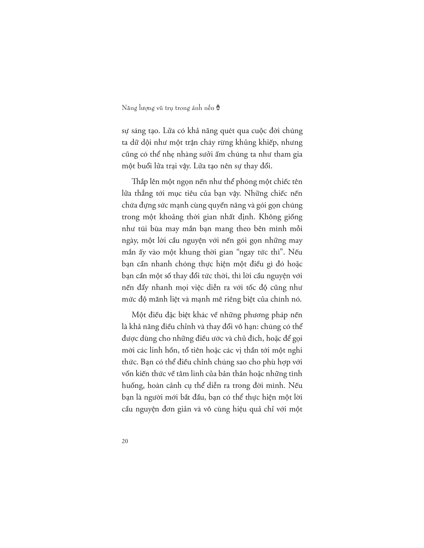 năng lượng vũ trụ trong ánh nến