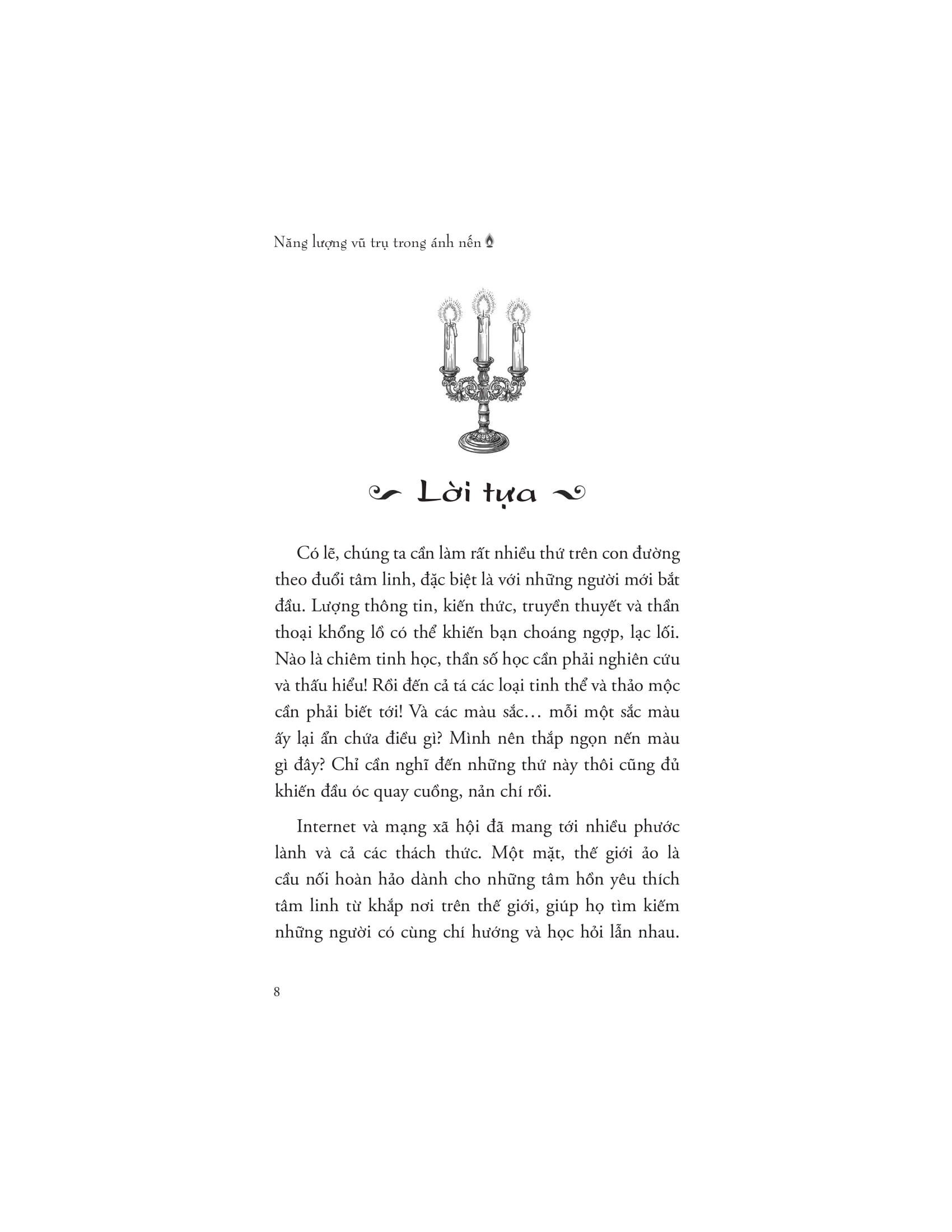 năng lượng vũ trụ trong ánh nến