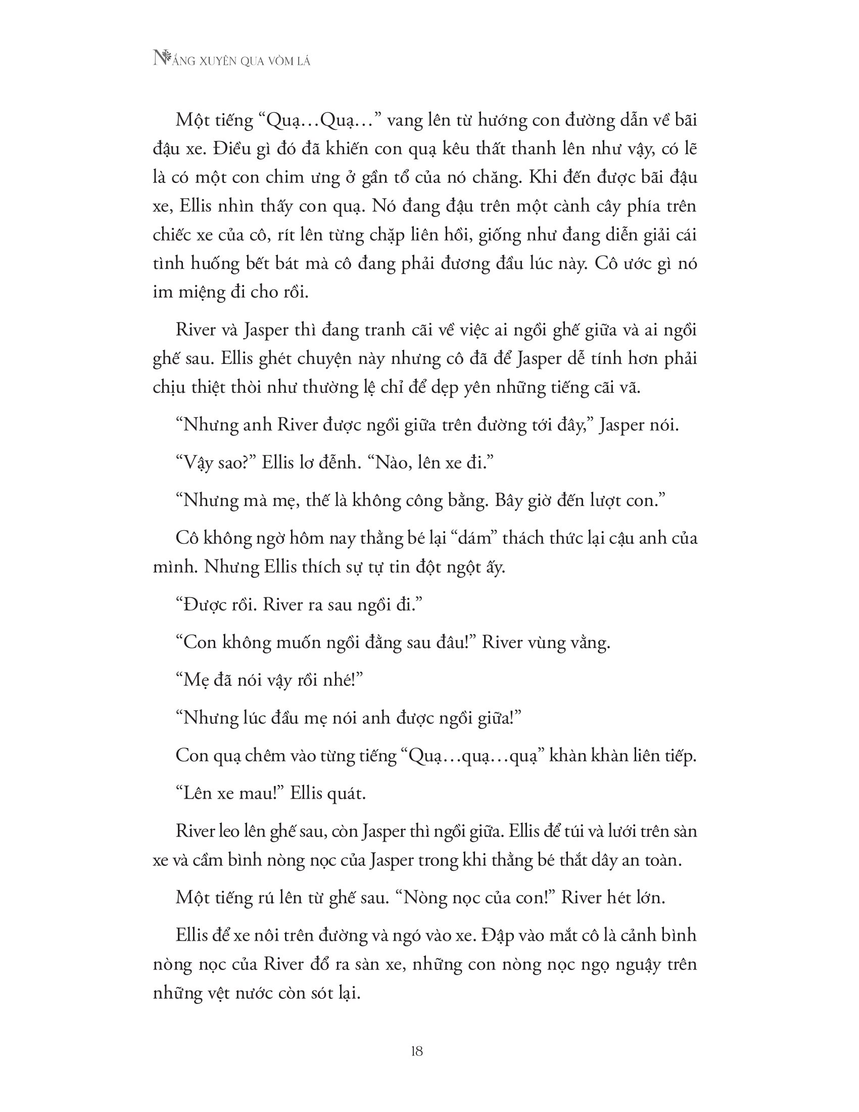 nắng xuyên qua vòm lá