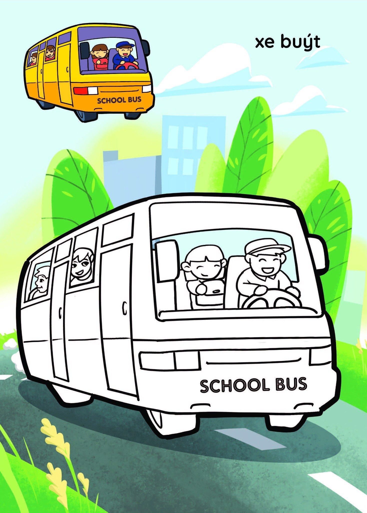 nào mình cùng tô màu nhé! - phương tiện