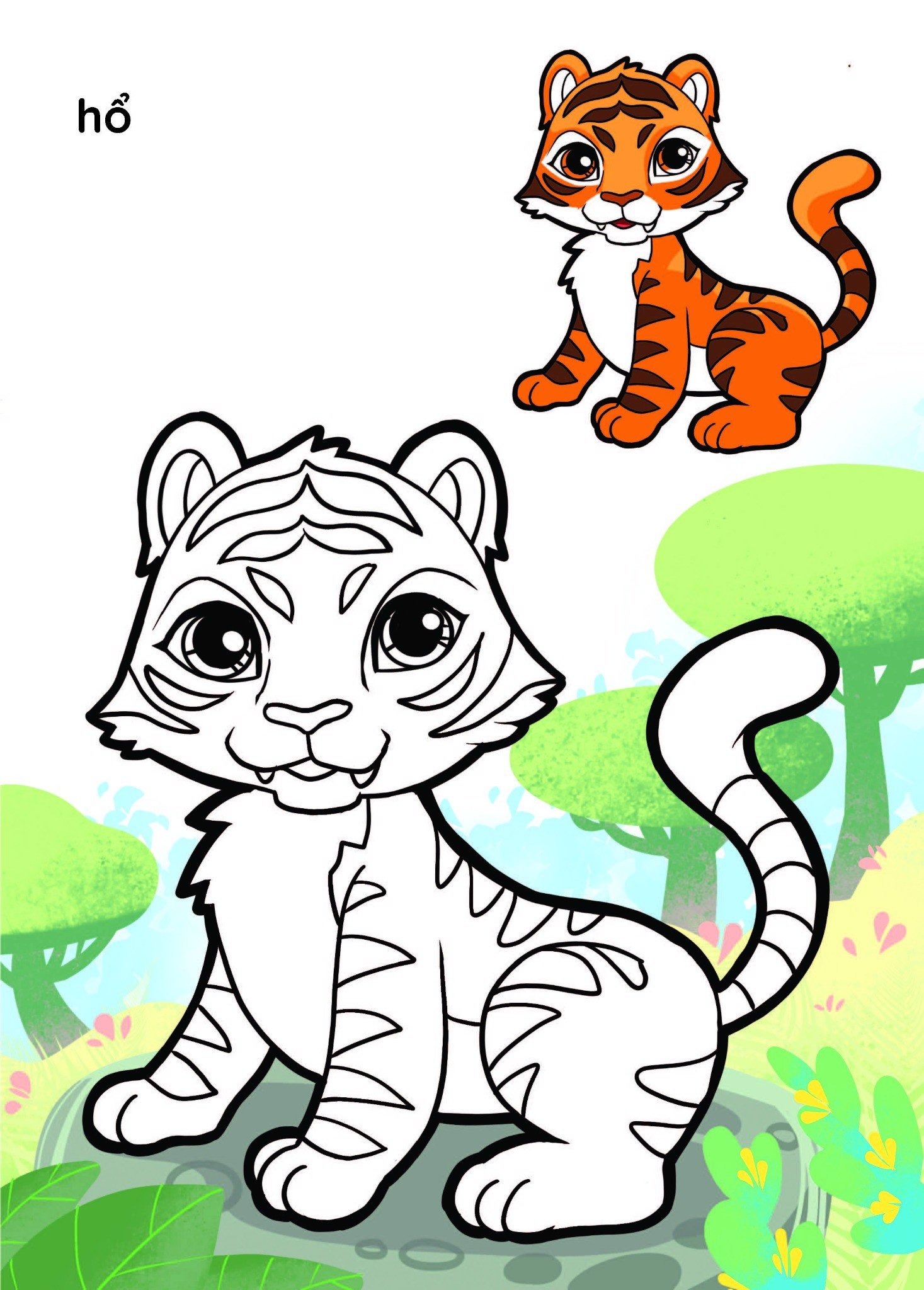 nào mình cùng tô màu nhé! - rừng xanh