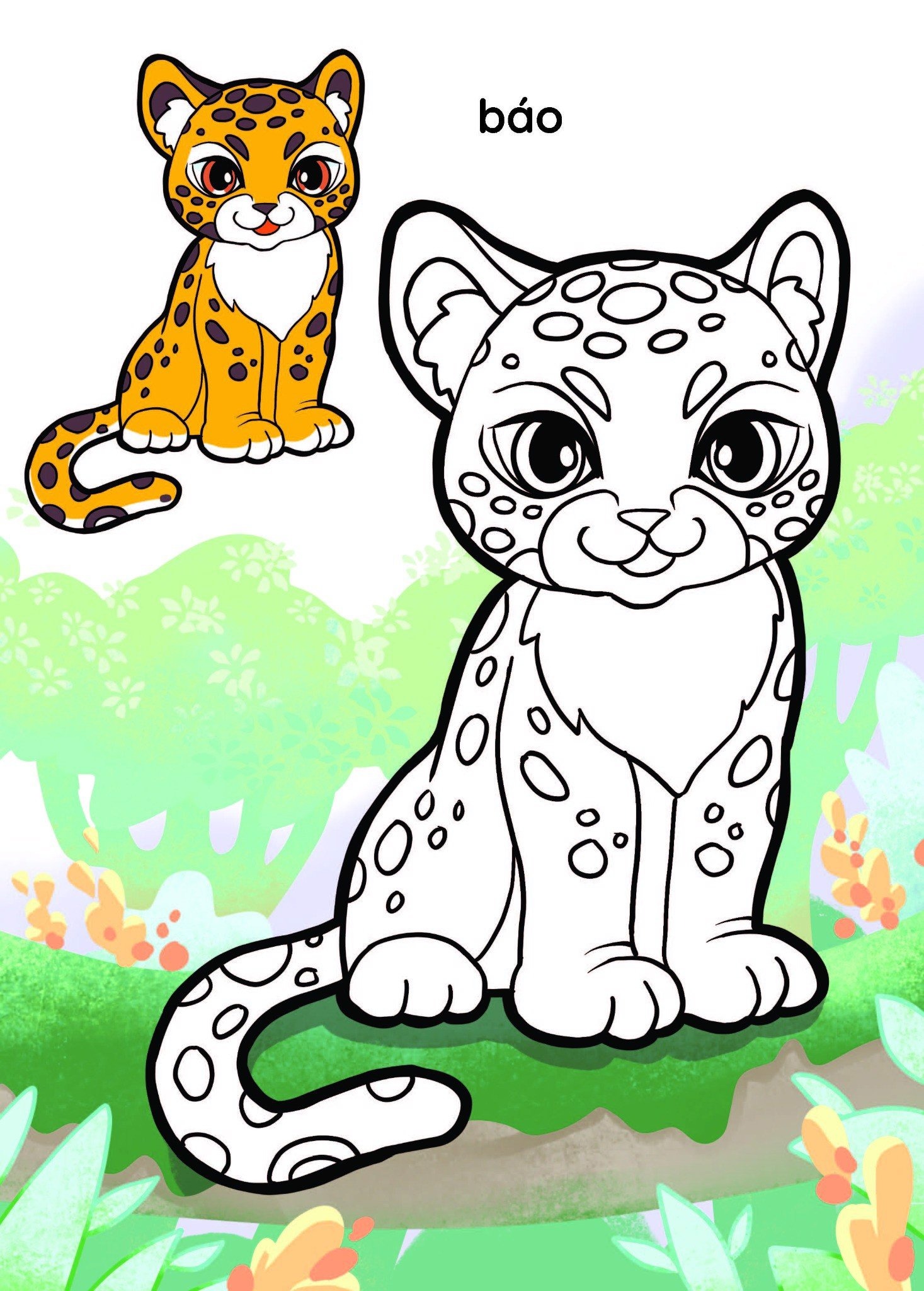 nào mình cùng tô màu nhé! - rừng xanh