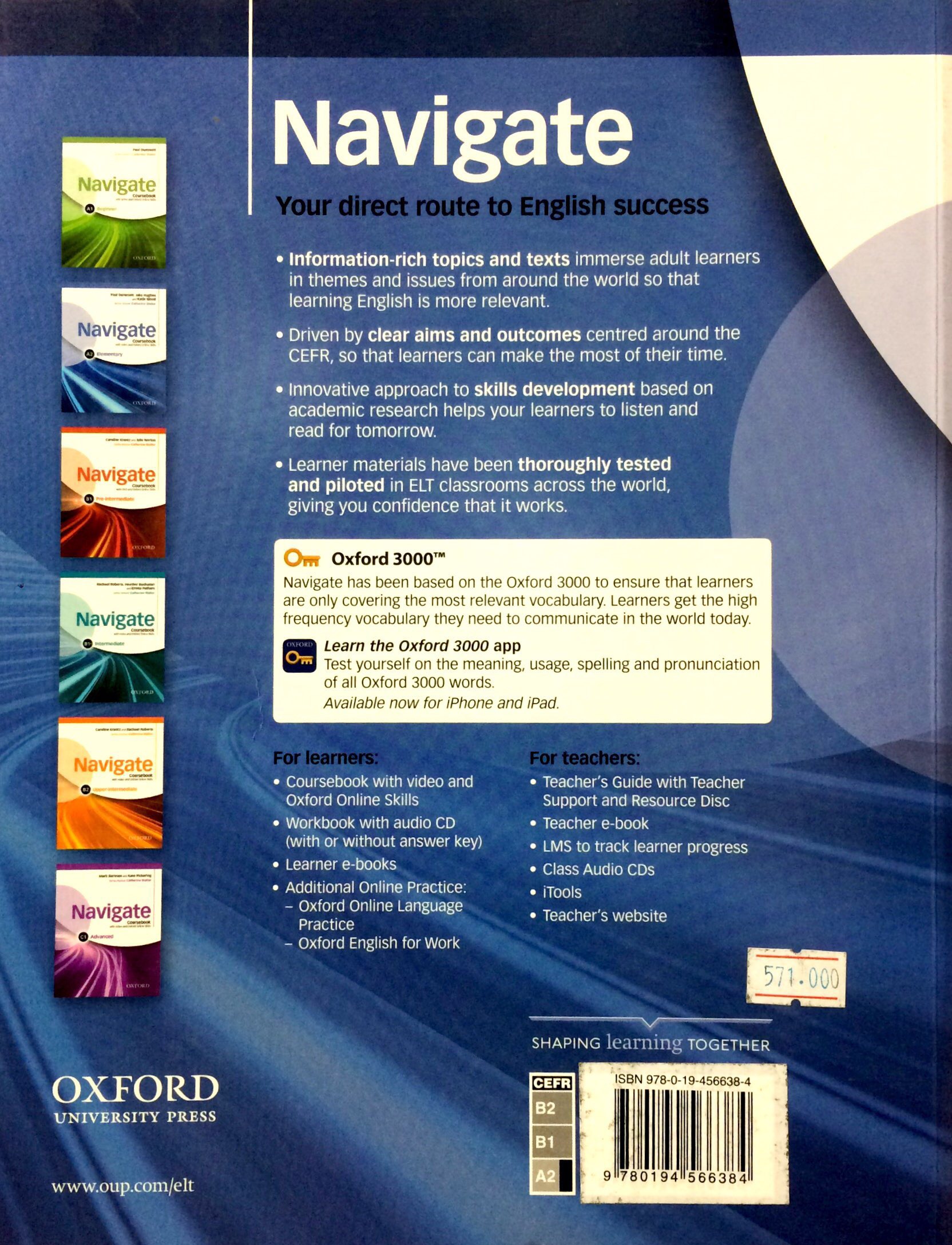 navigate: elementary a2: coursebook with oxford online skills