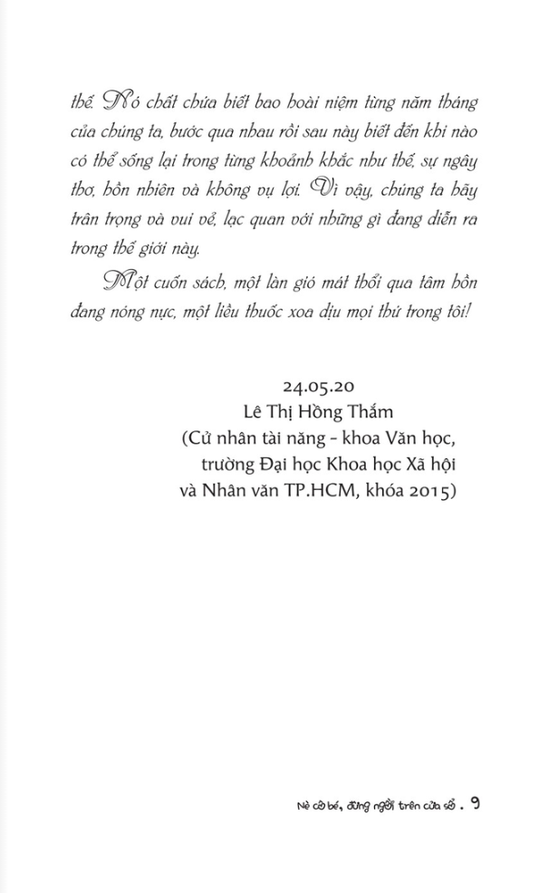 nè cô bé, đừng ngồi trên cửa sổ