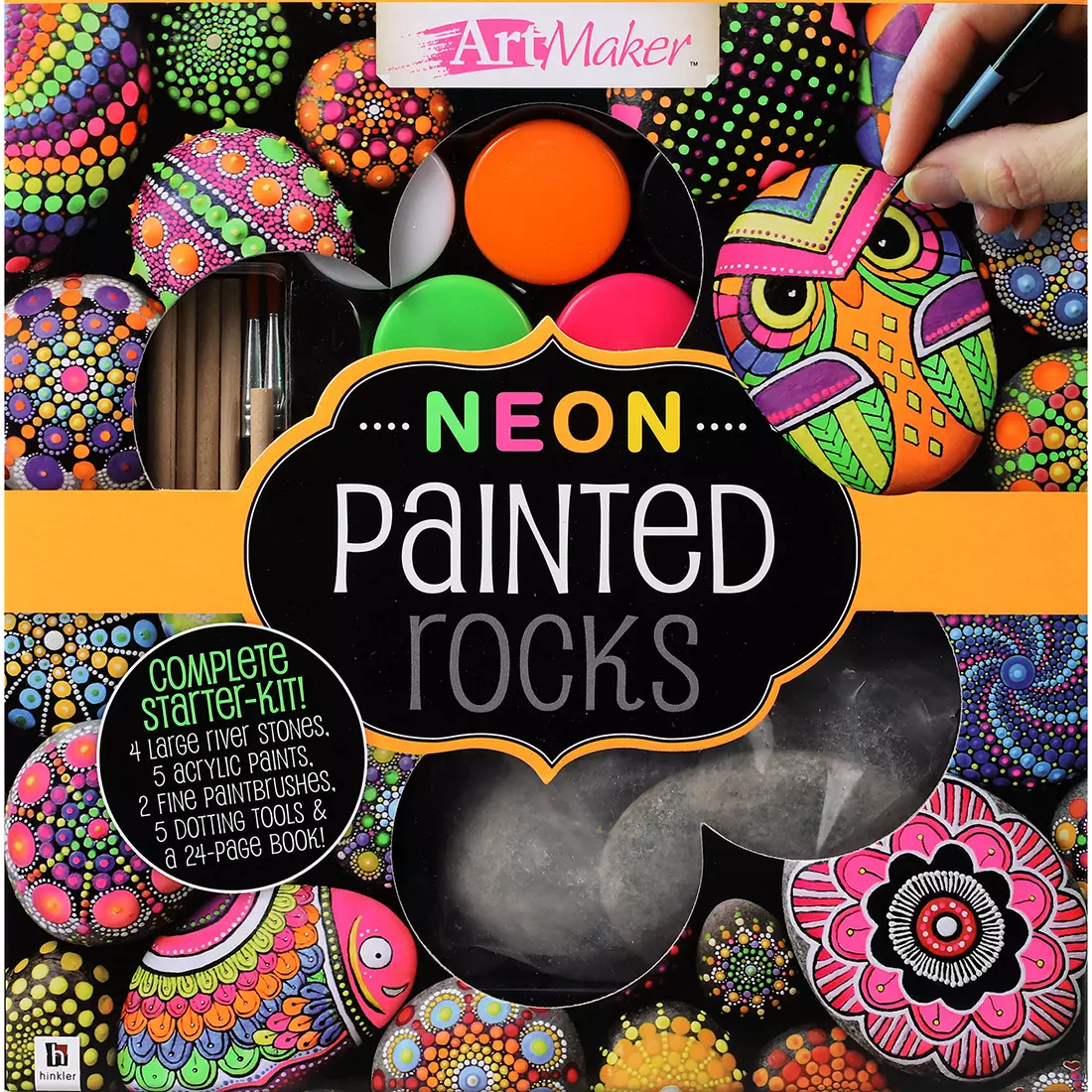 neon painted rocks deluxe kit