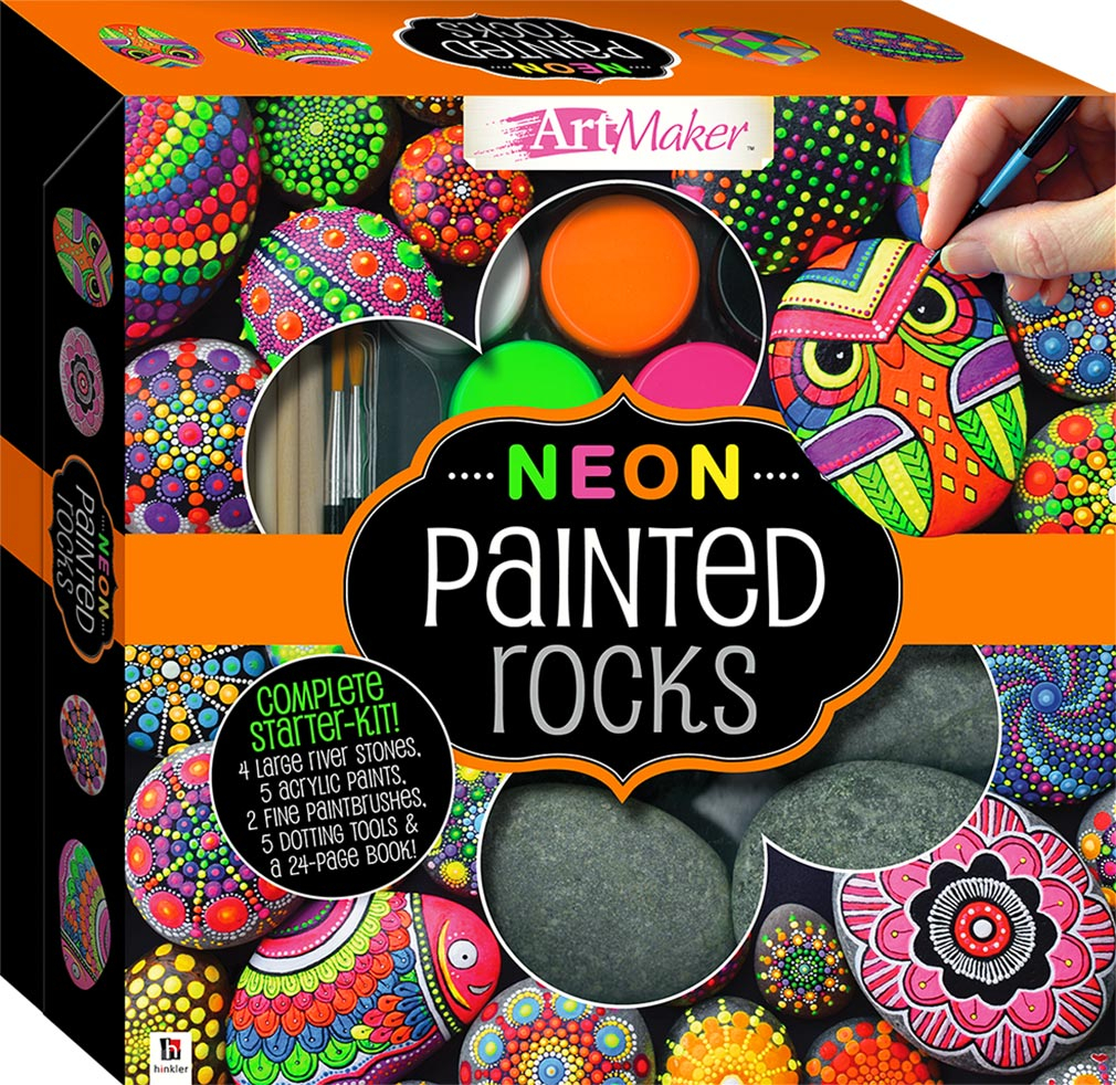 neon painted rocks deluxe kit