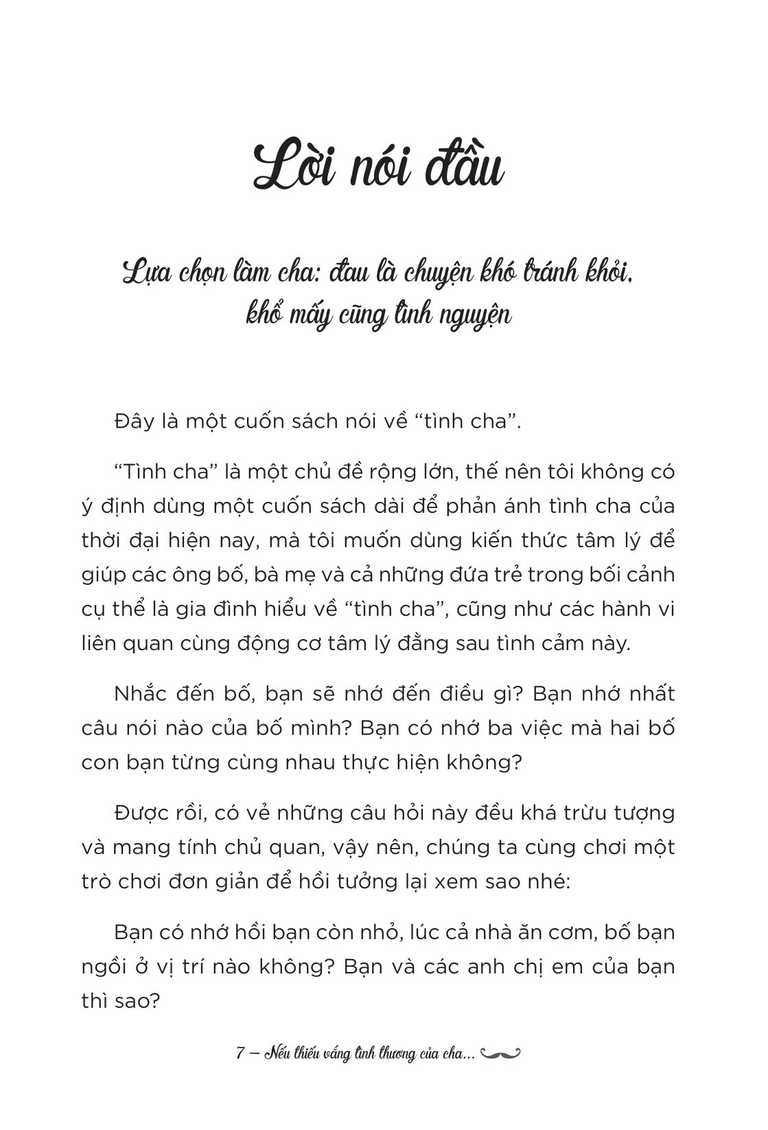 nếu thiếu vắng tình thương của cha...