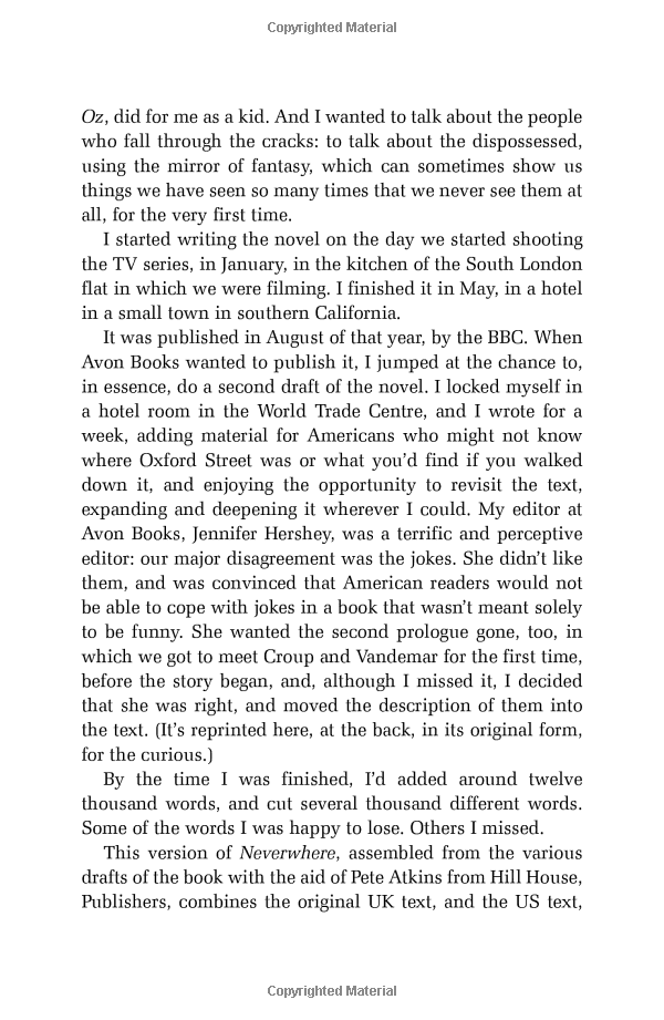 neverwhere: author's preferred text