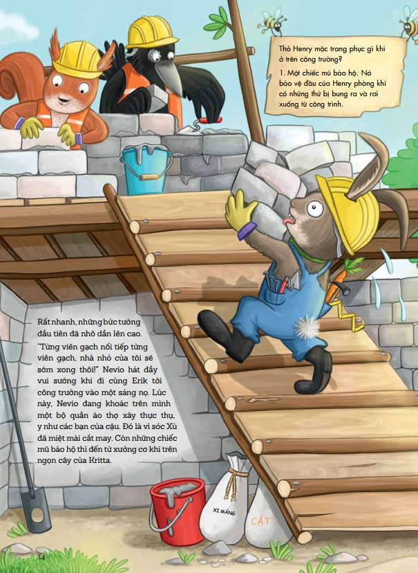 nevio chú chuột dũng cảm - một ngôi nhà được xây như thế nào , có những ai làm việc trên công trường và cần cẩu dùng để làm gì?
