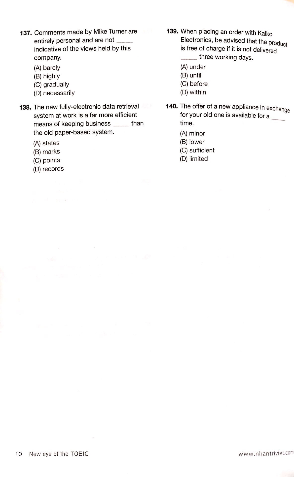 new eye of the toeic (không cd)