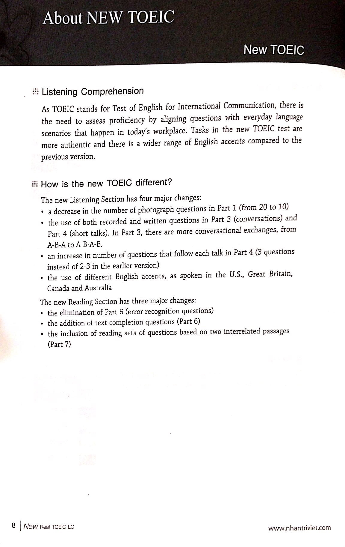 new longman new real toeic - actual tests for listening comprehension lc (+cd)