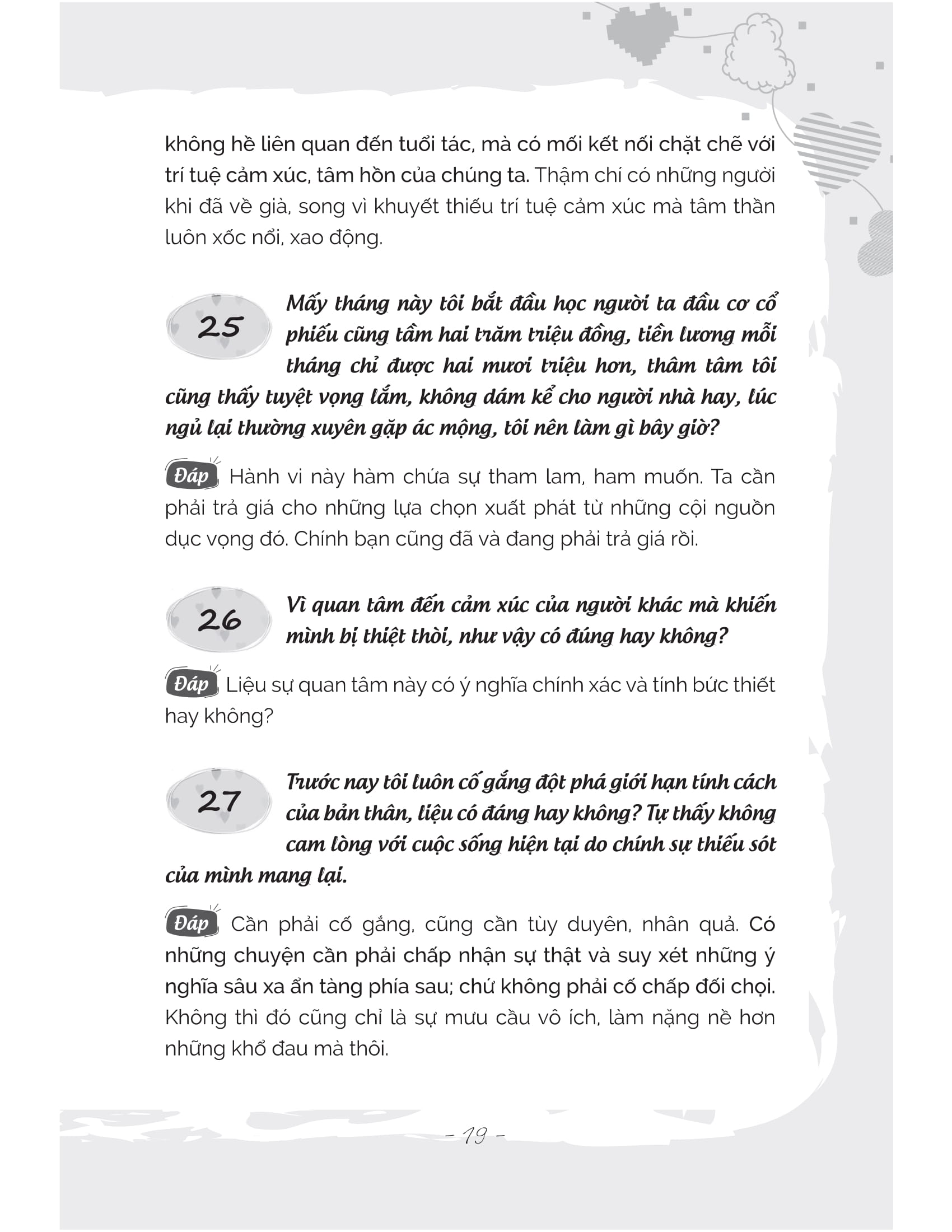 ngàn câu hỏi trong tim: sống thanh tâm tĩnh, sống vui tâm an