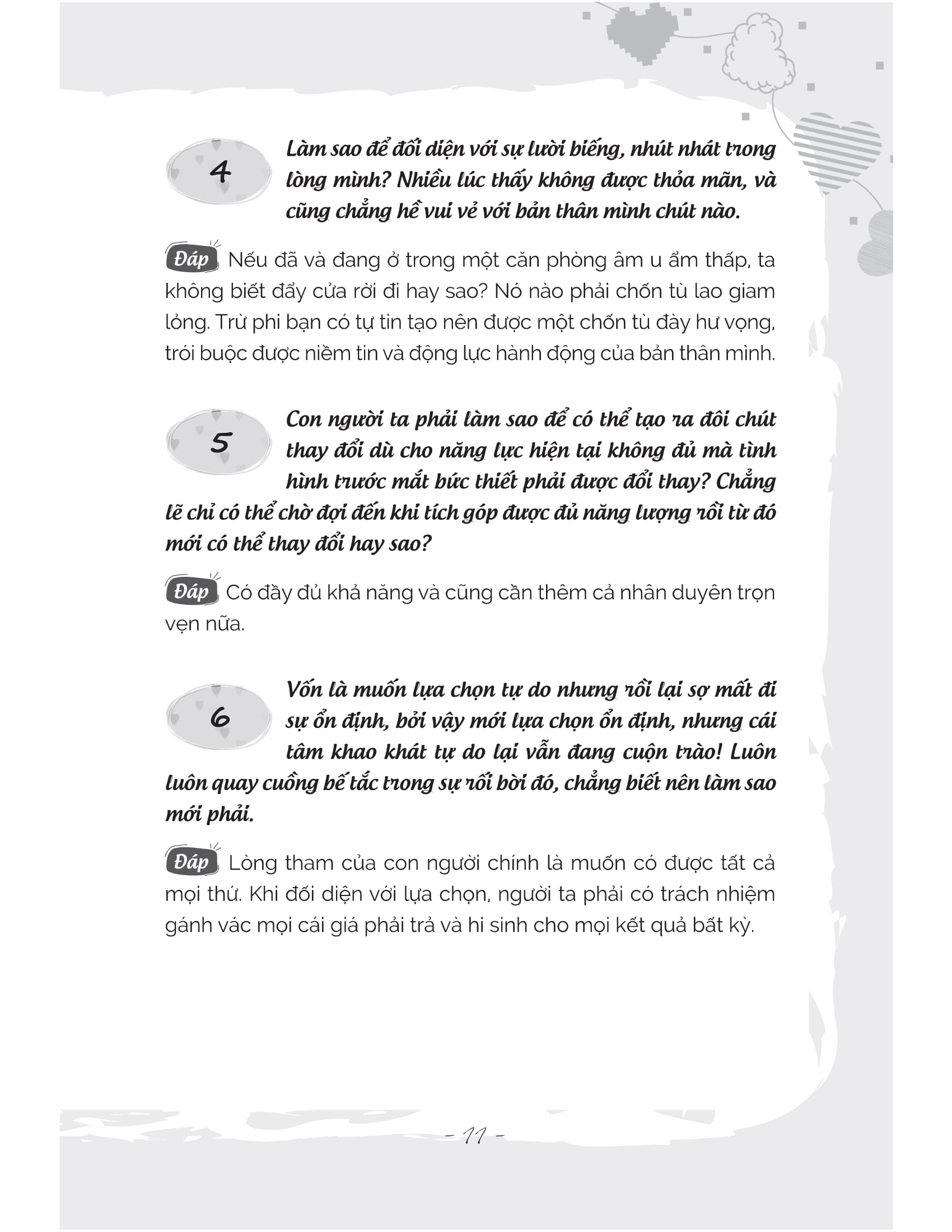 ngàn câu hỏi trong tim: sống thanh tâm tĩnh, sống vui tâm an