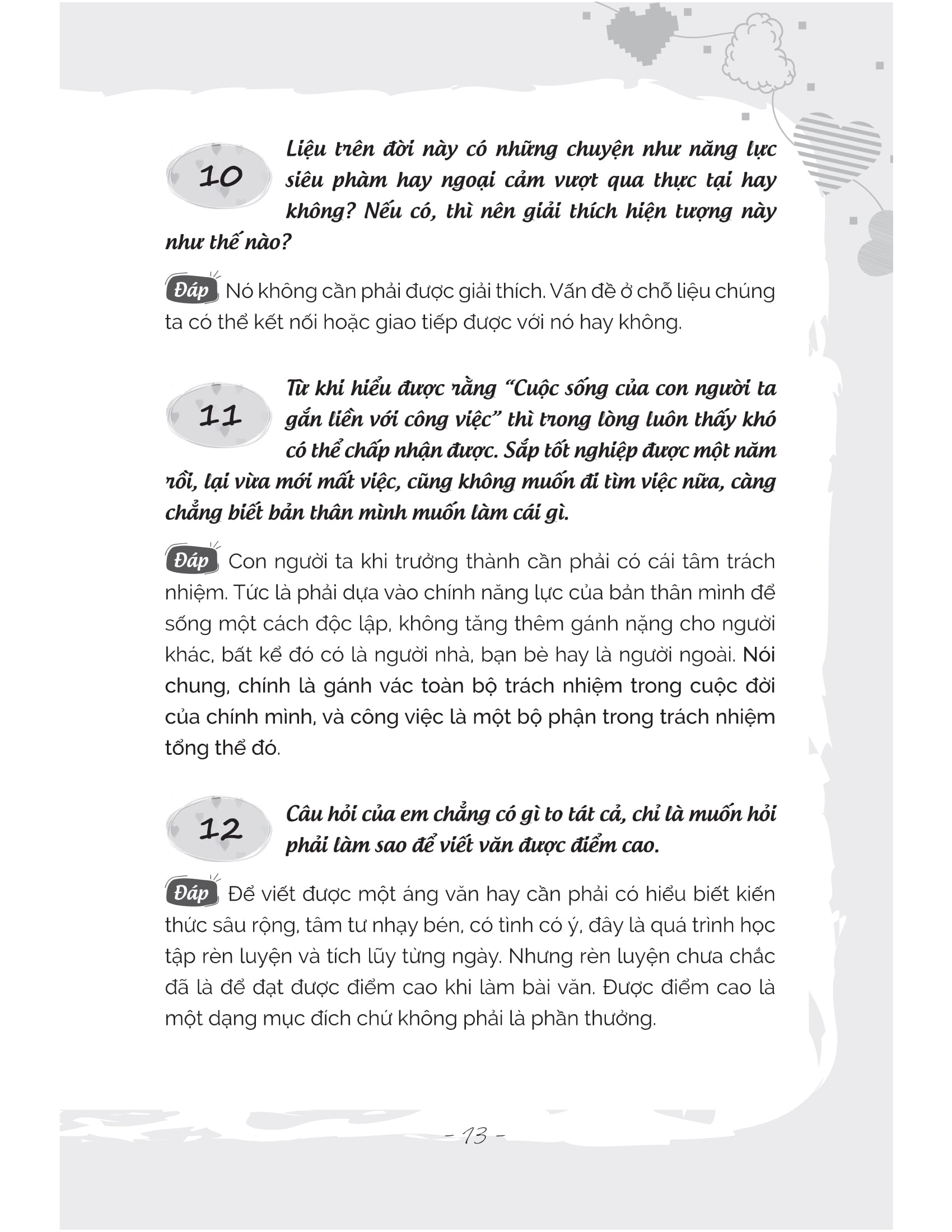 ngàn câu hỏi trong tim: sống thanh tâm tĩnh, sống vui tâm an