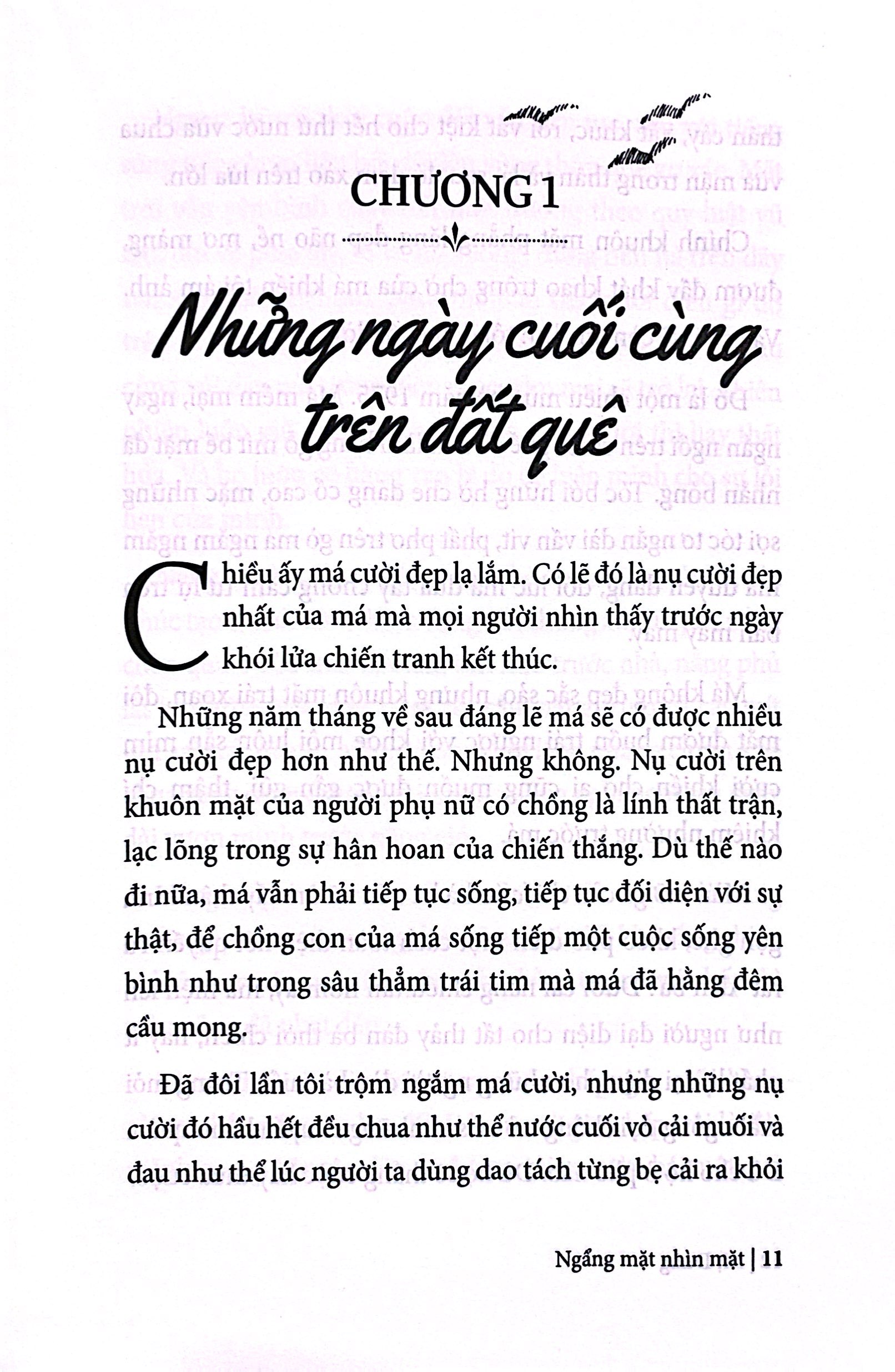 ngẩng mặt nhìn mặt