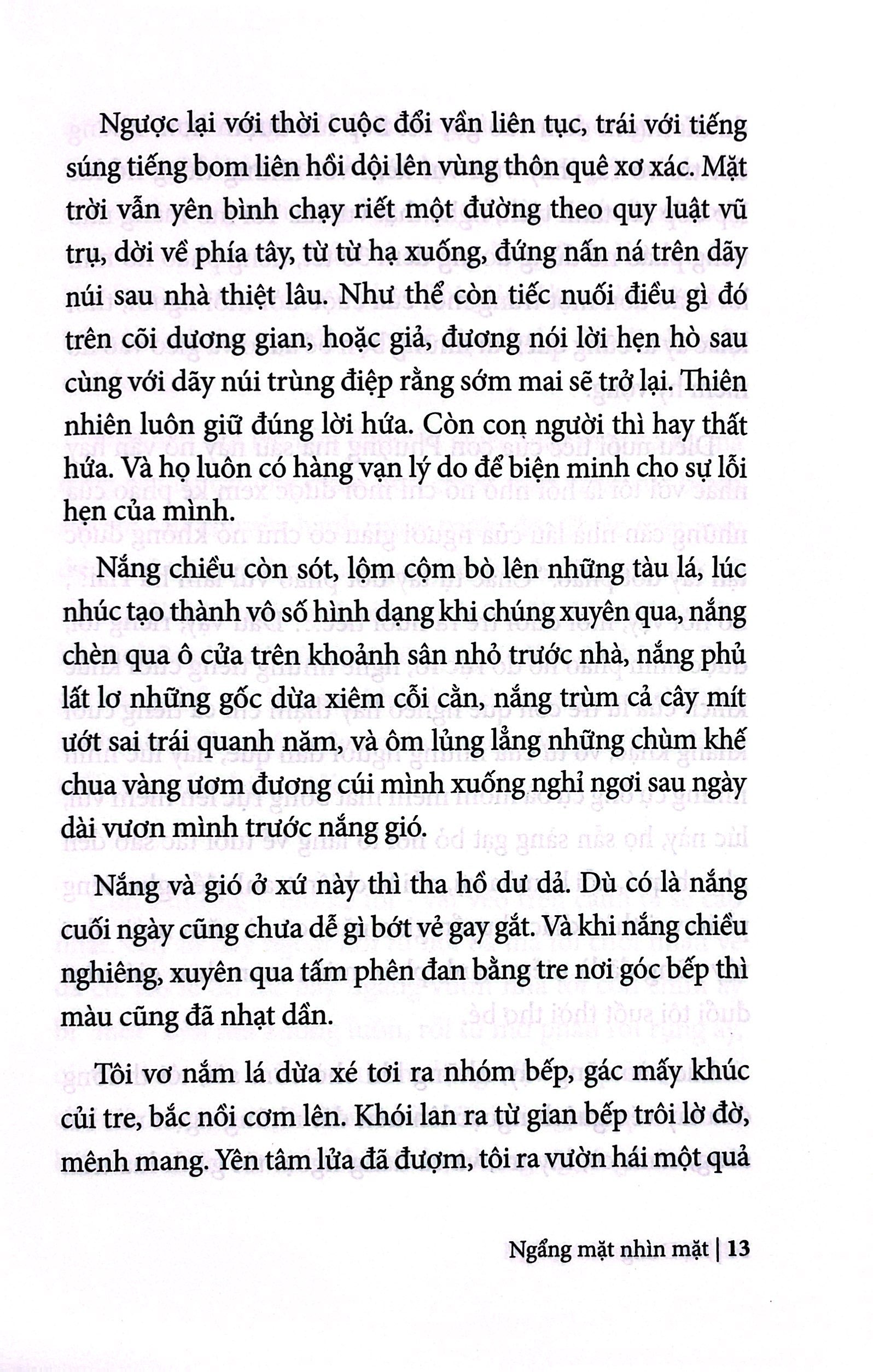 ngẩng mặt nhìn mặt