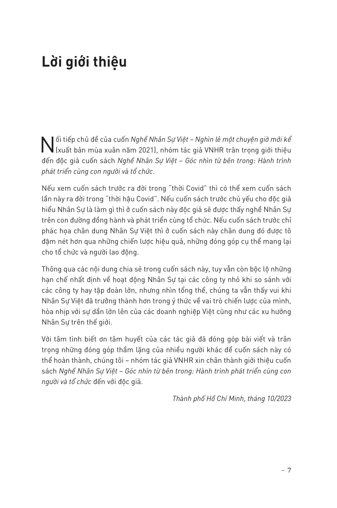 nghề nhân sự việt - góc nhìn từ bên trong: hành trình phát triển cùng con người và tổ chức