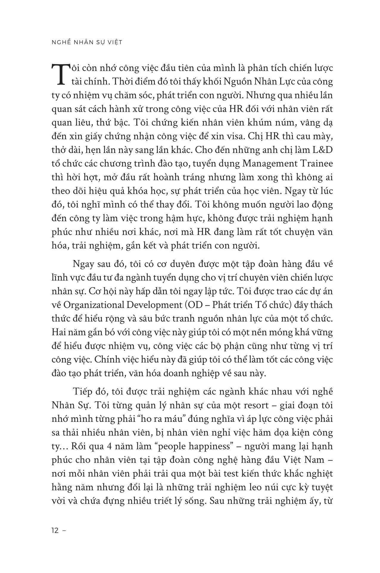 nghề nhân sự việt - góc nhìn từ bên trong: hành trình phát triển cùng con người và tổ chức