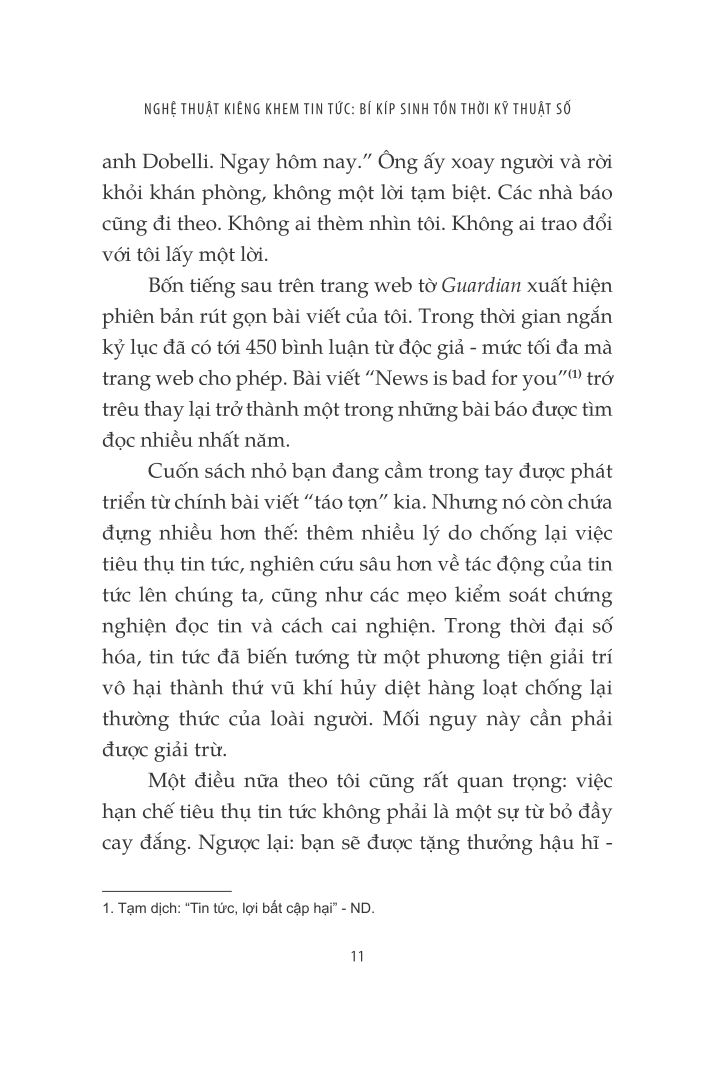 nghệ thuật kiêng khen tin tức - bí kíp sinh tồn thời kỹ thuật số