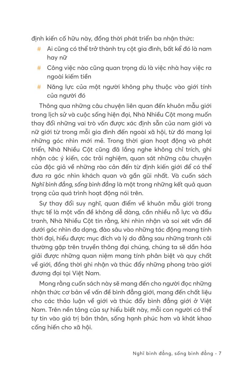 nghĩ bình đẳng, sống bình đẳng