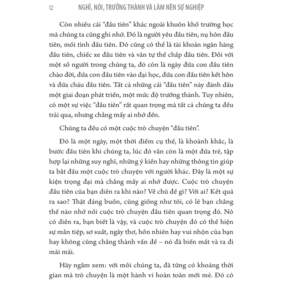 nghĩ, nói, trưởng thành và làm nên sự nghiệp