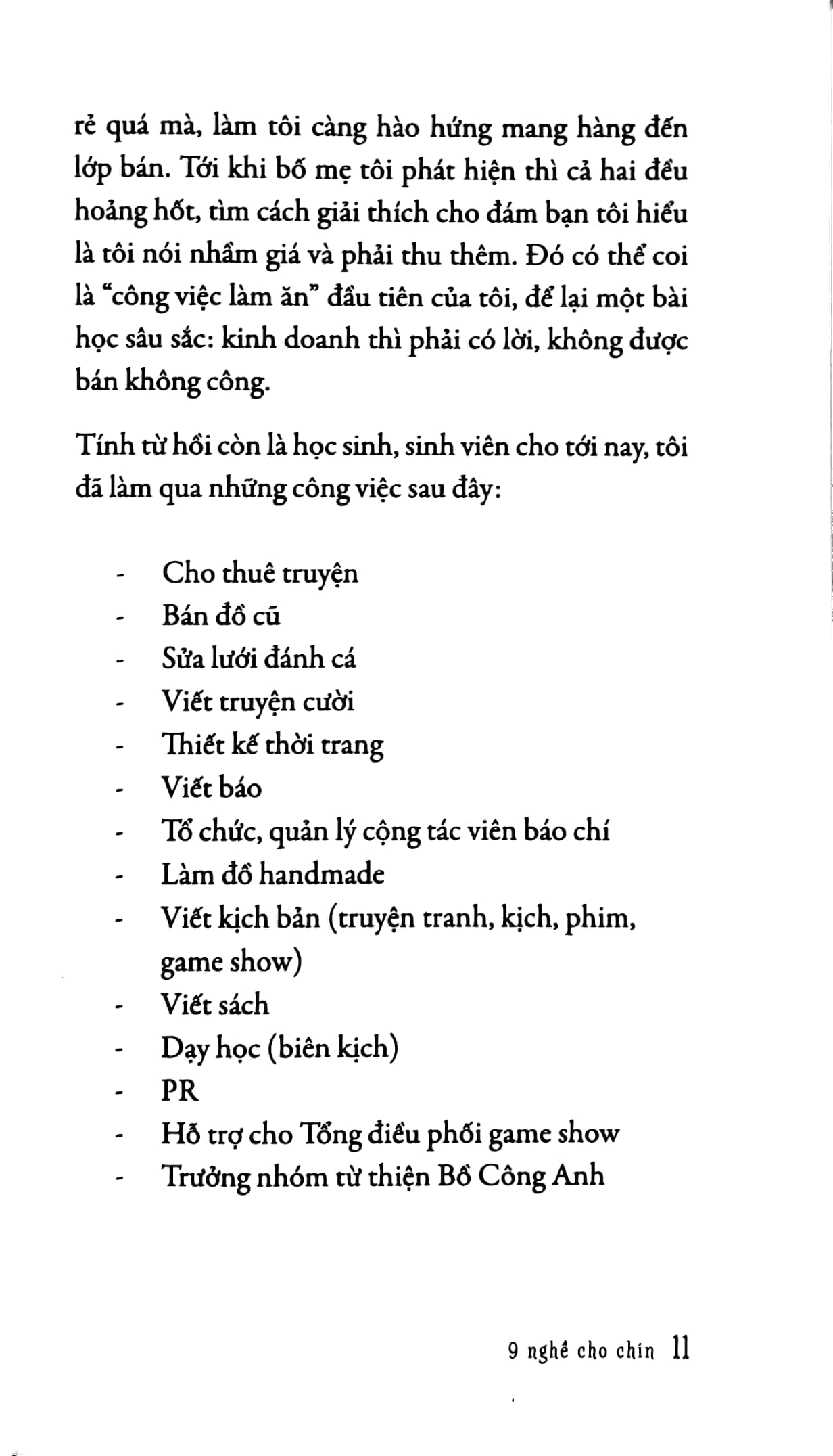 nghĩ thử làm thật - 9 nghề cho chín