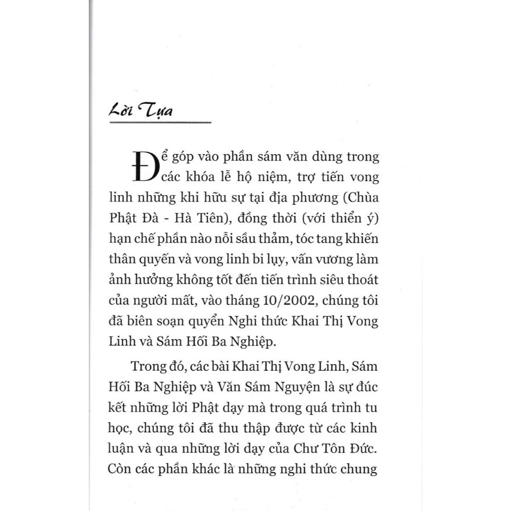 nghi thức khai thị vong linh và sám hối ba nghiệp