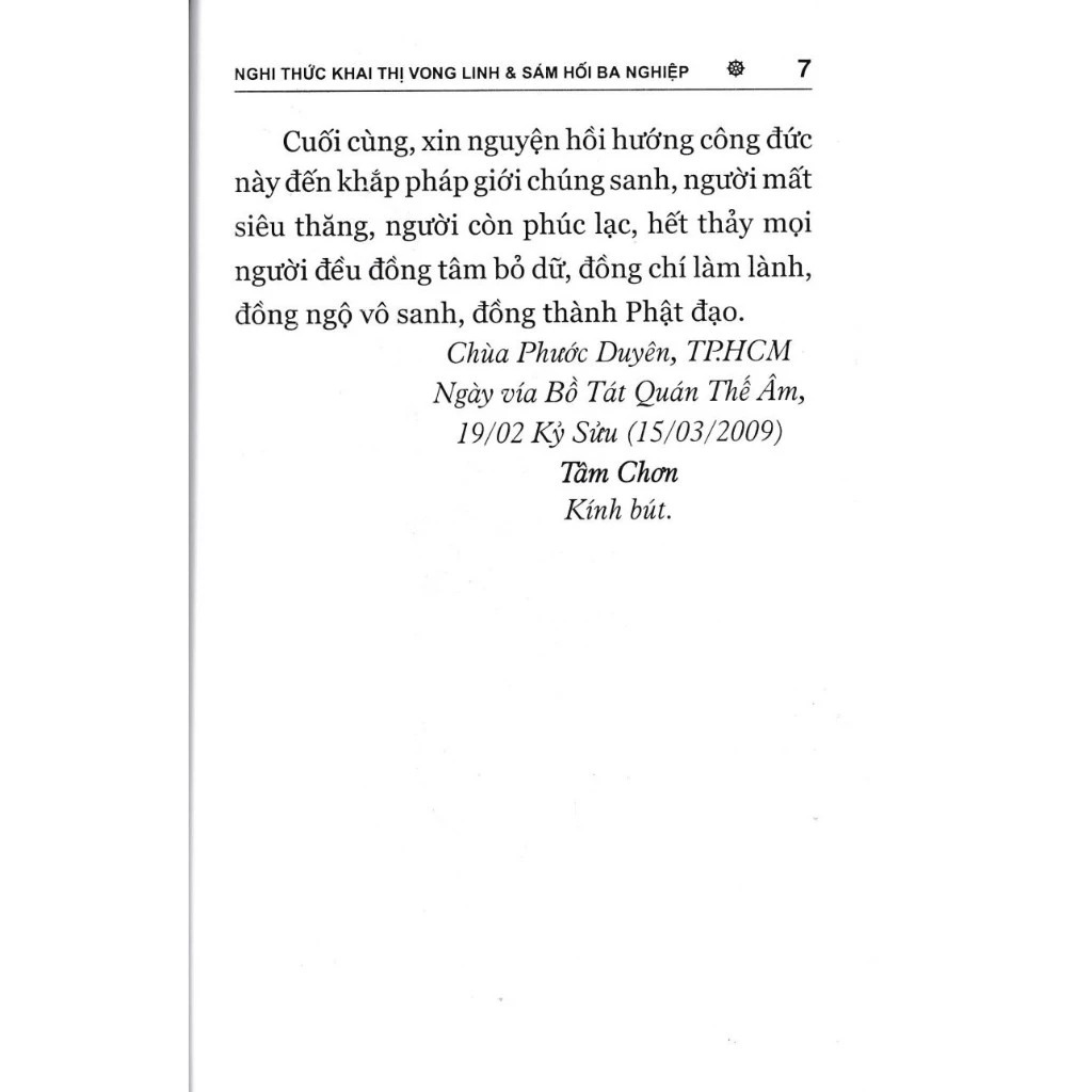 nghi thức khai thị vong linh và sám hối ba nghiệp