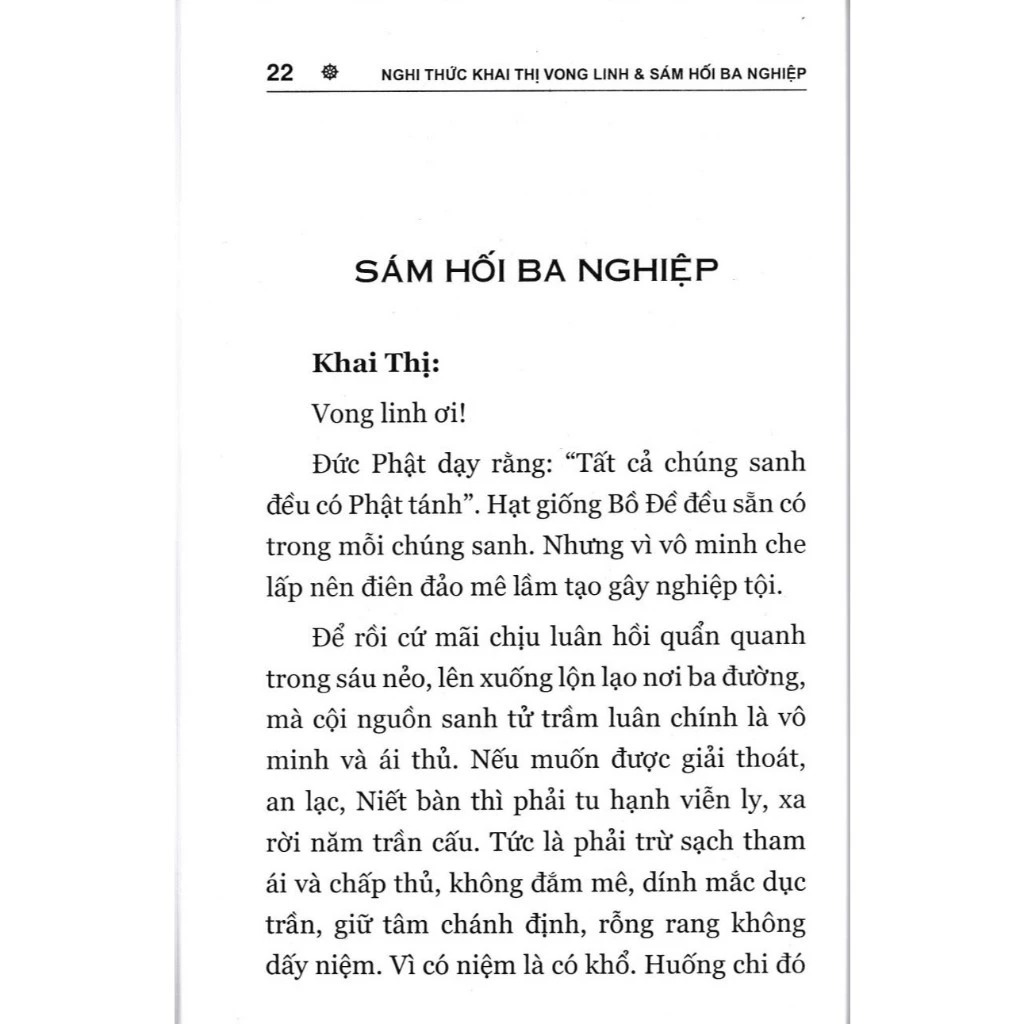 nghi thức khai thị vong linh và sám hối ba nghiệp