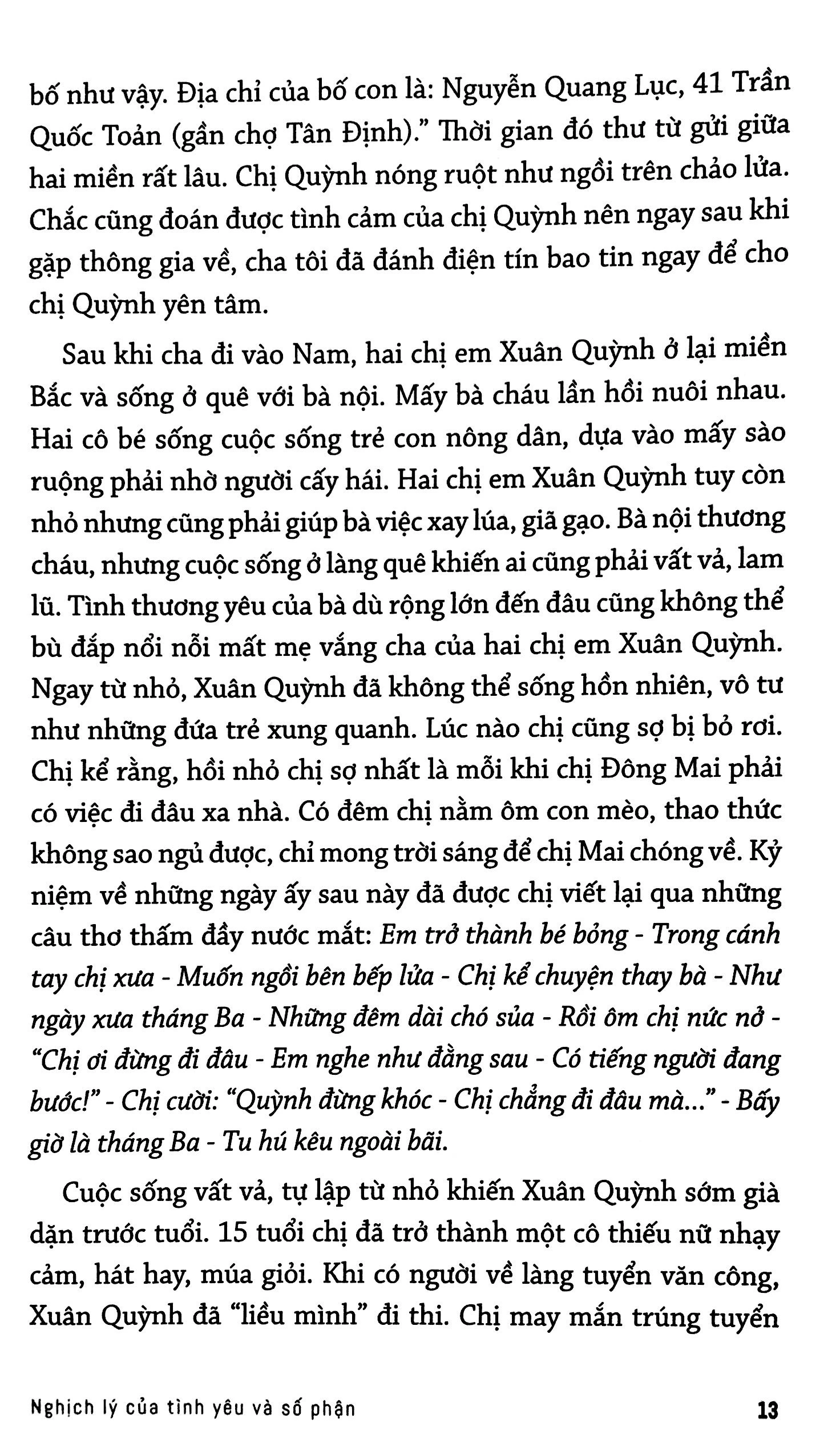 nghịch lý của tình yêu và số phận - xuân quỳnh