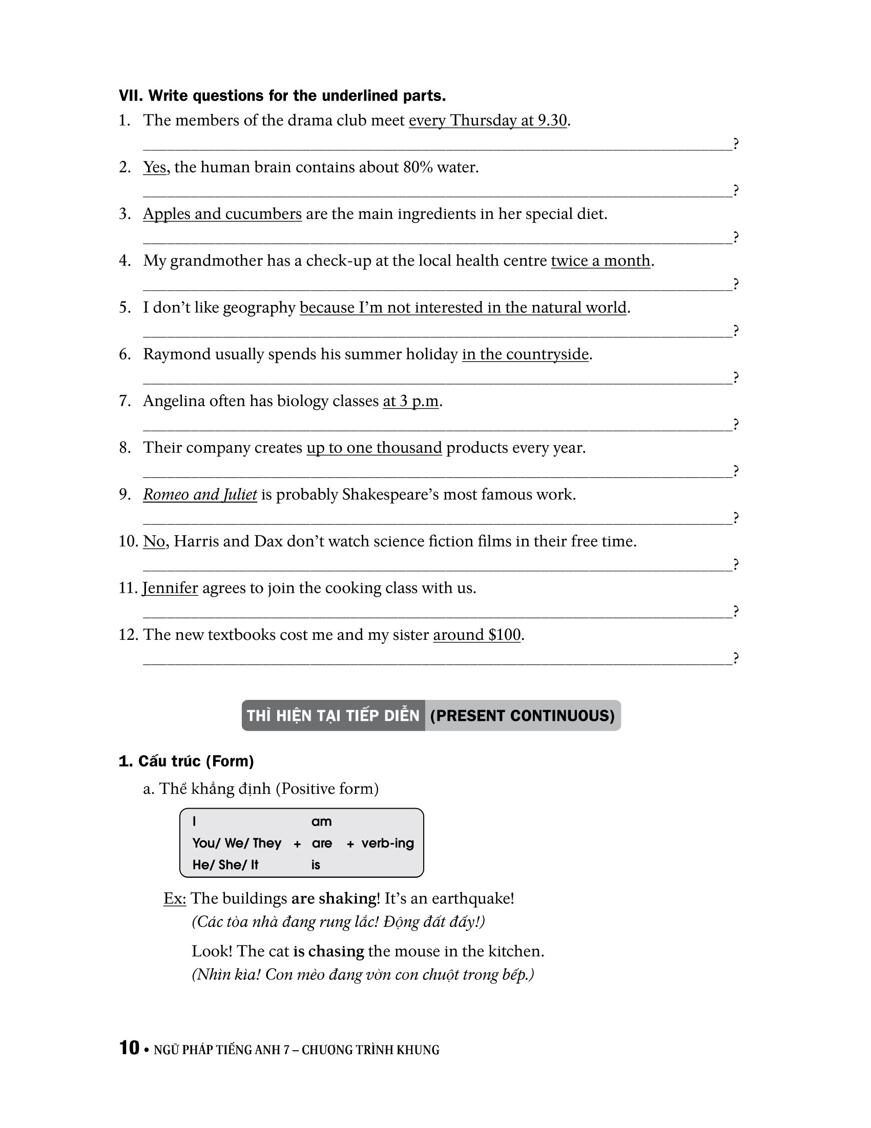 ngữ pháp tiếng anh 7 (theo chương trình khung của bộ giáo dục và đào tạo)