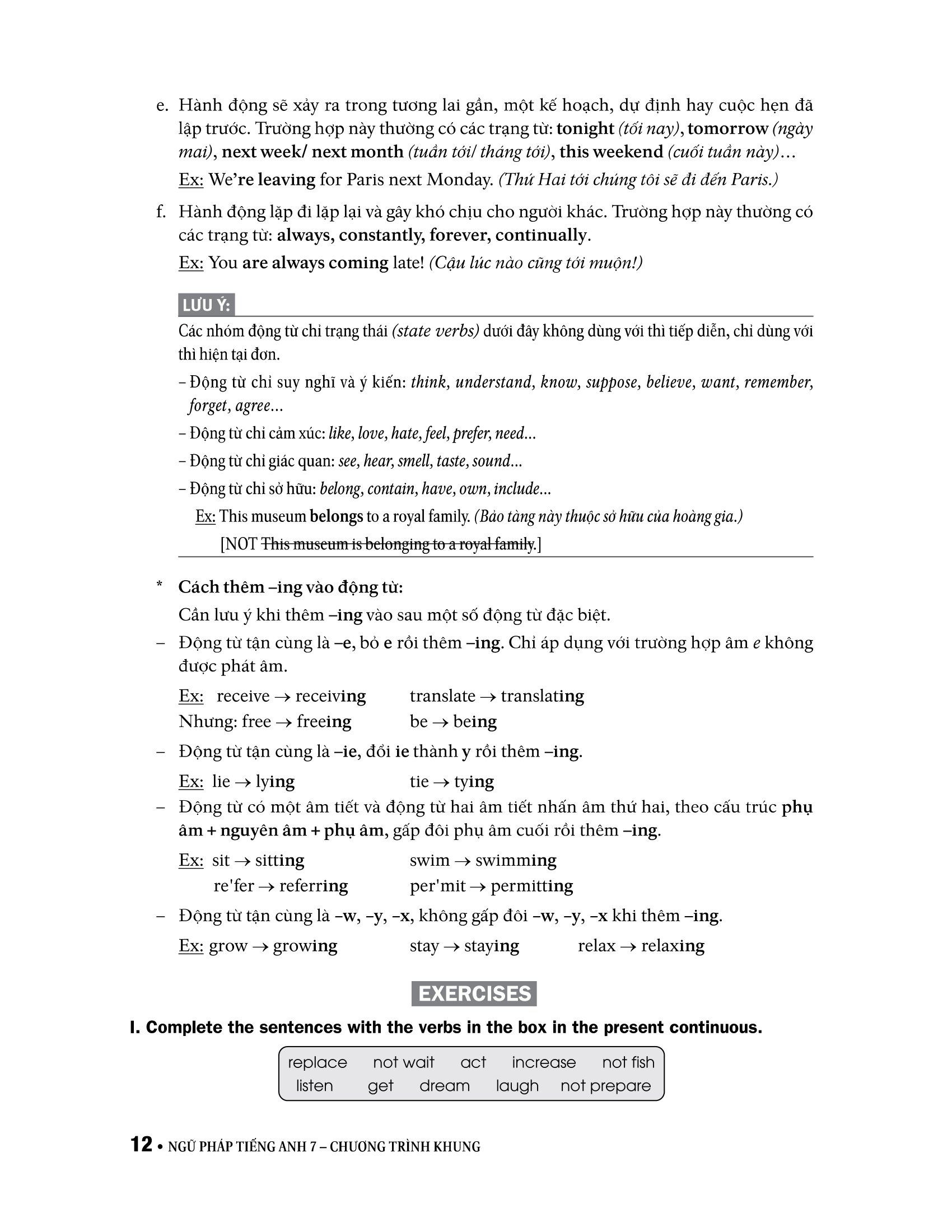 ngữ pháp tiếng anh 7 (theo chương trình khung của bộ giáo dục và đào tạo)