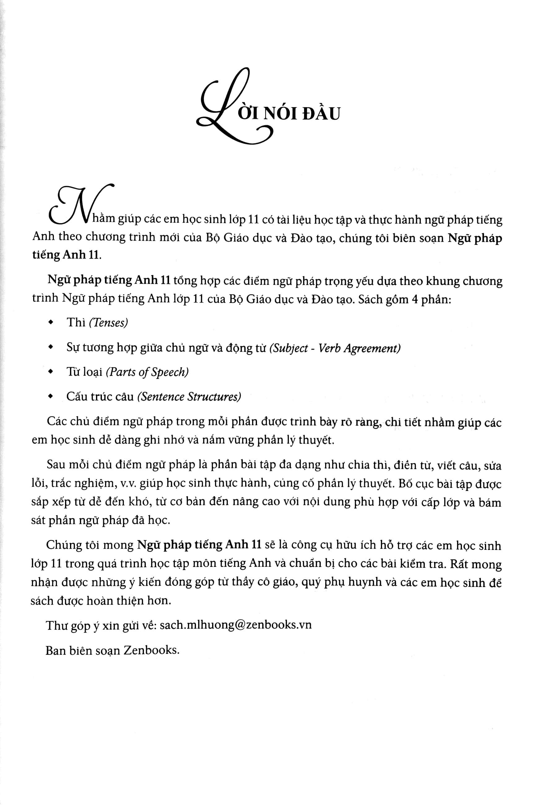 ngữ pháp tiếng anh lớp 11 (theo chương trình khung của bộ giáo dục và đào tạo)