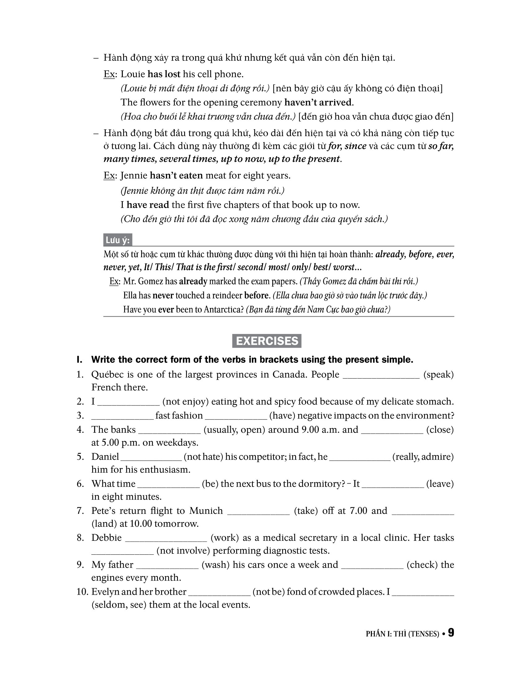 ngữ pháp tiếng anh lớp 9 - theo chương trình khung của bộ gd&đt