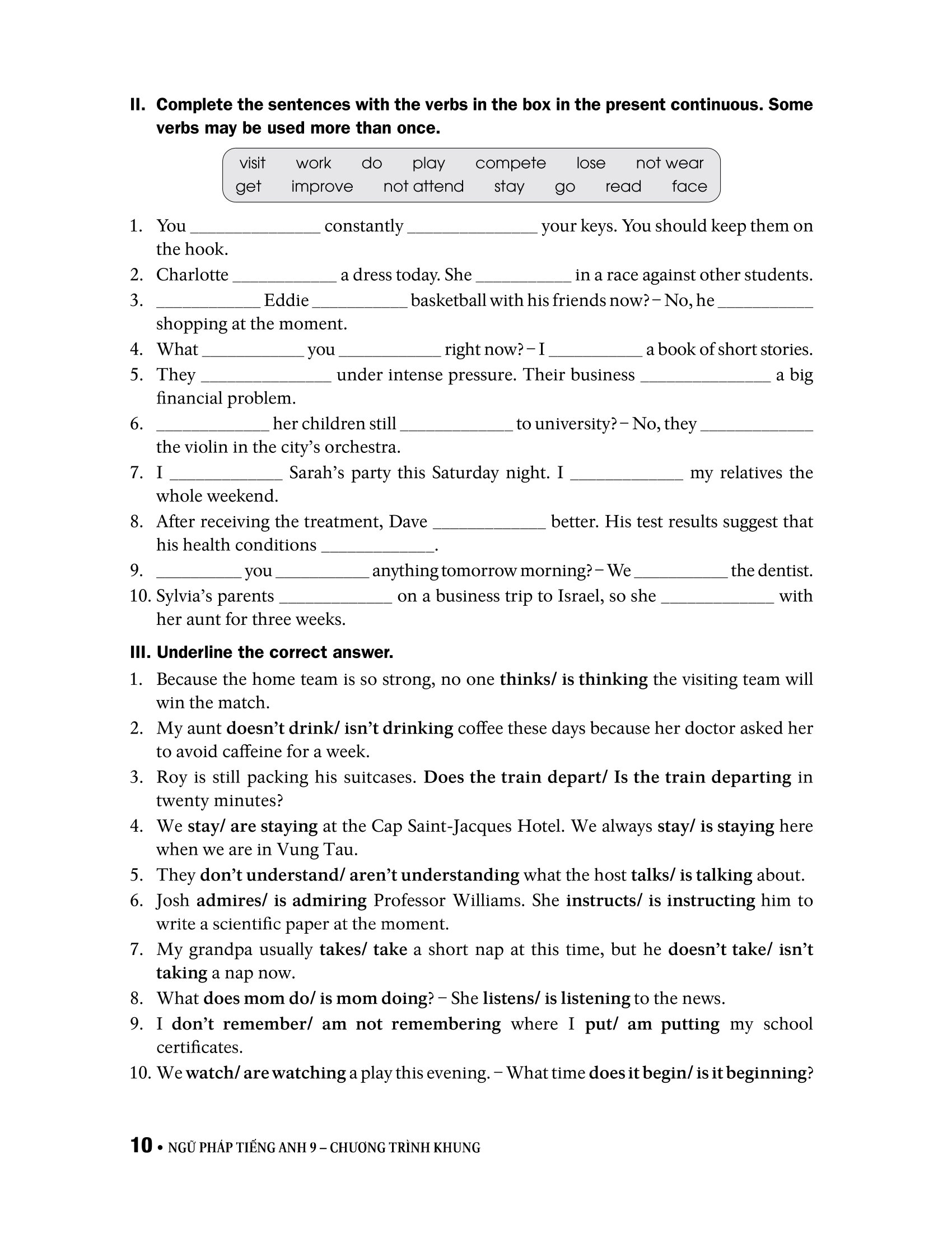 ngữ pháp tiếng anh lớp 9 - theo chương trình khung của bộ gd&đt