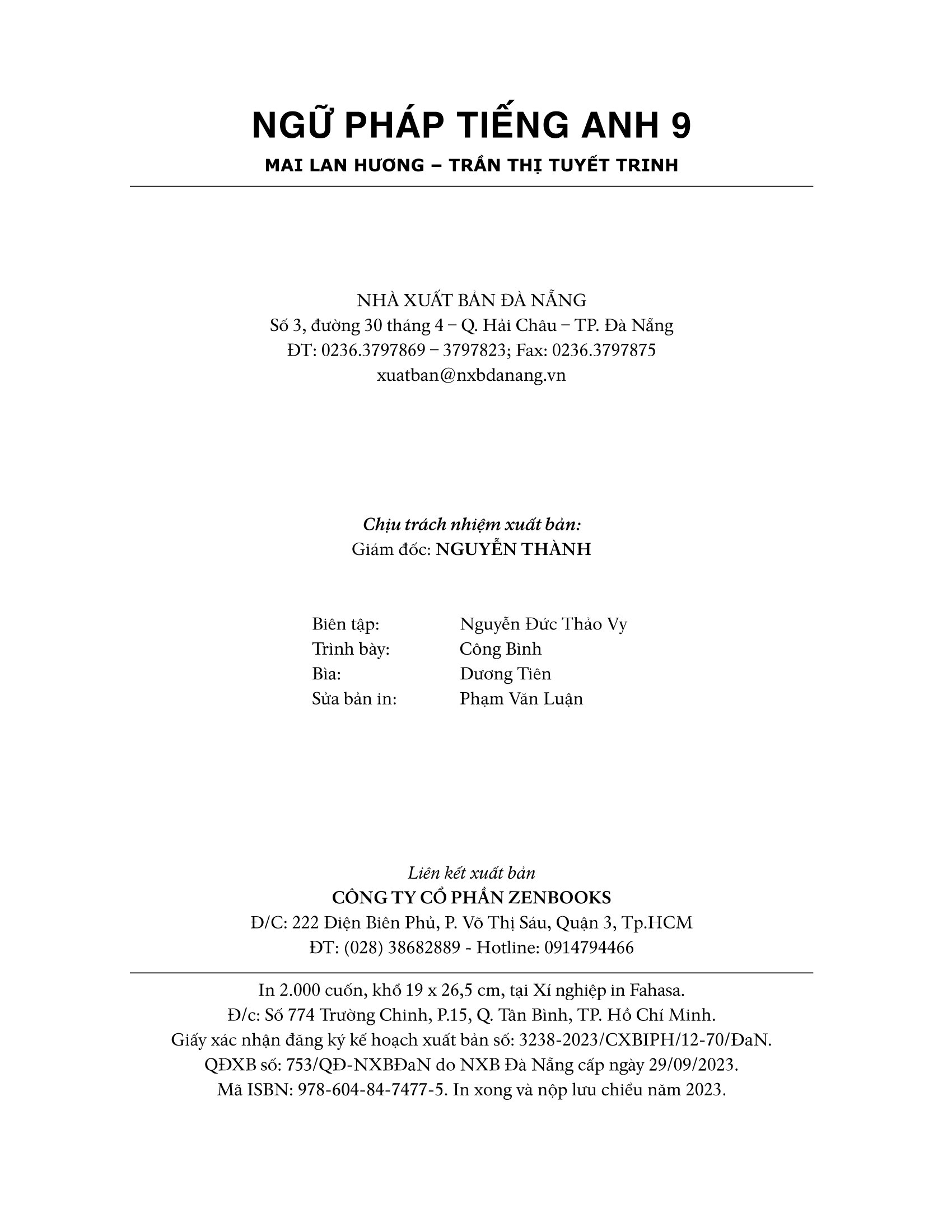 ngữ pháp tiếng anh lớp 9 - theo chương trình khung của bộ gd&đt