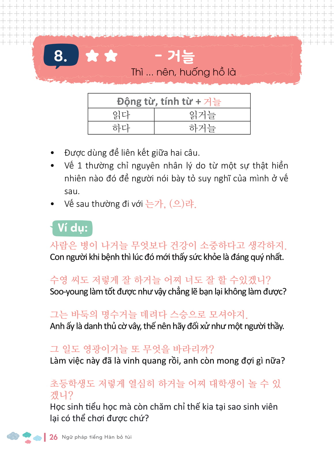 ngữ pháp tiếng hàn bỏ túi