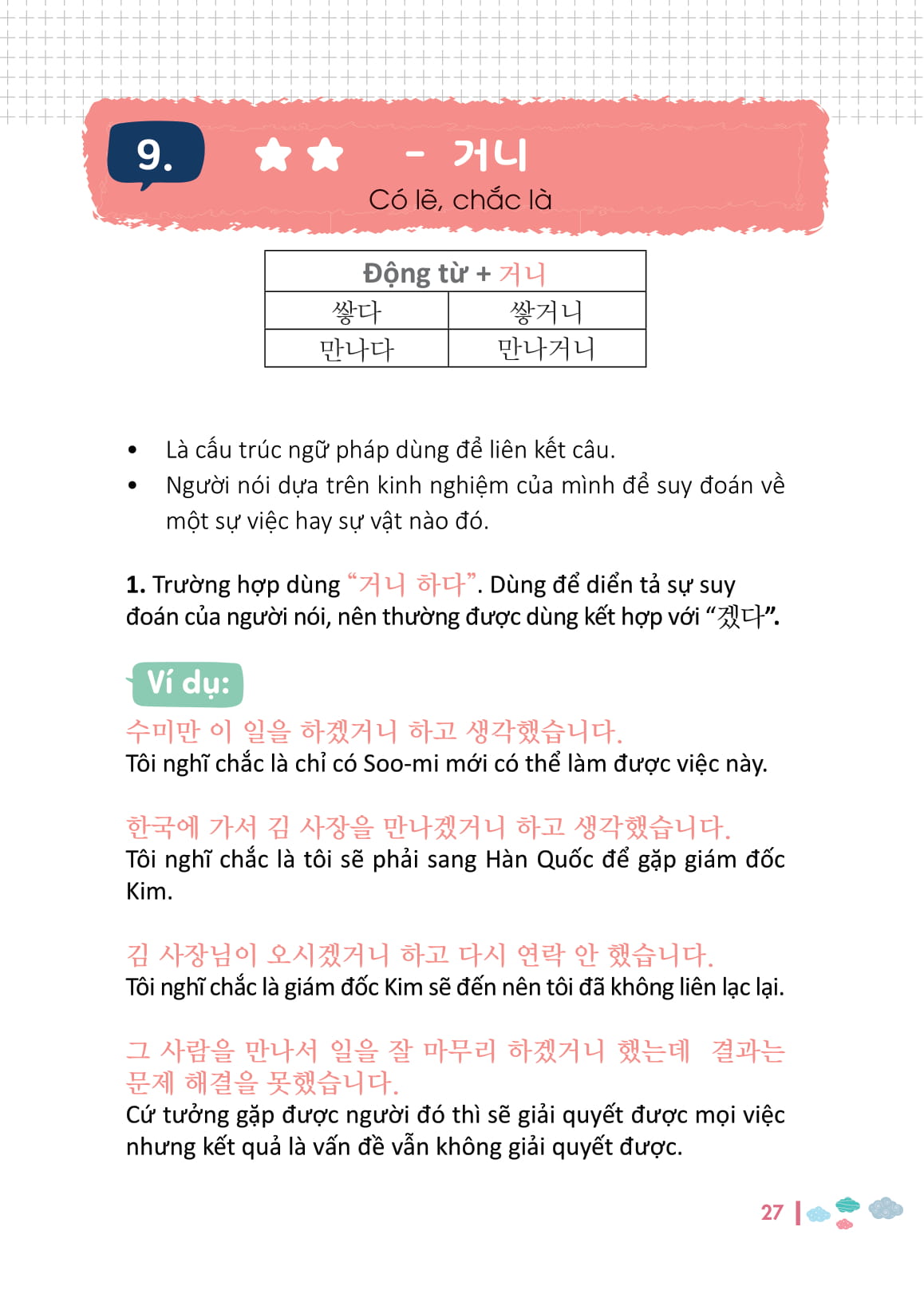 ngữ pháp tiếng hàn bỏ túi