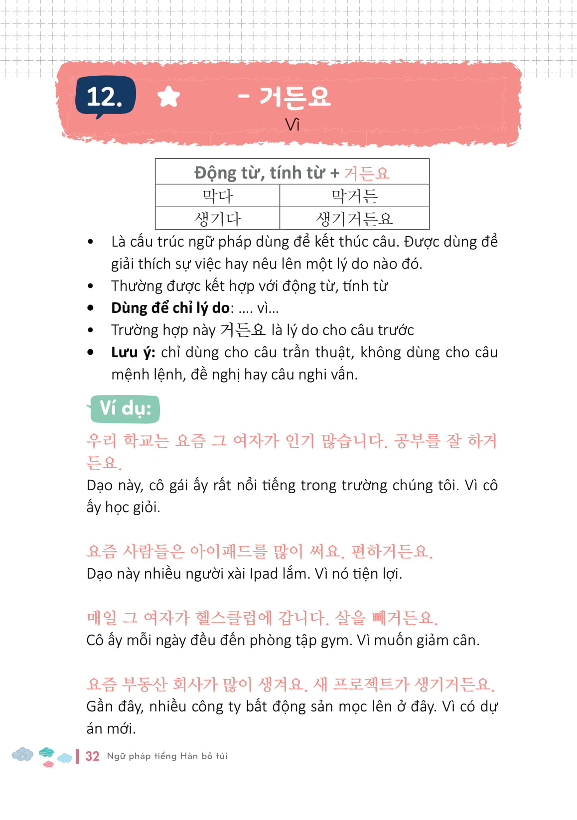 ngữ pháp tiếng hàn bỏ túi