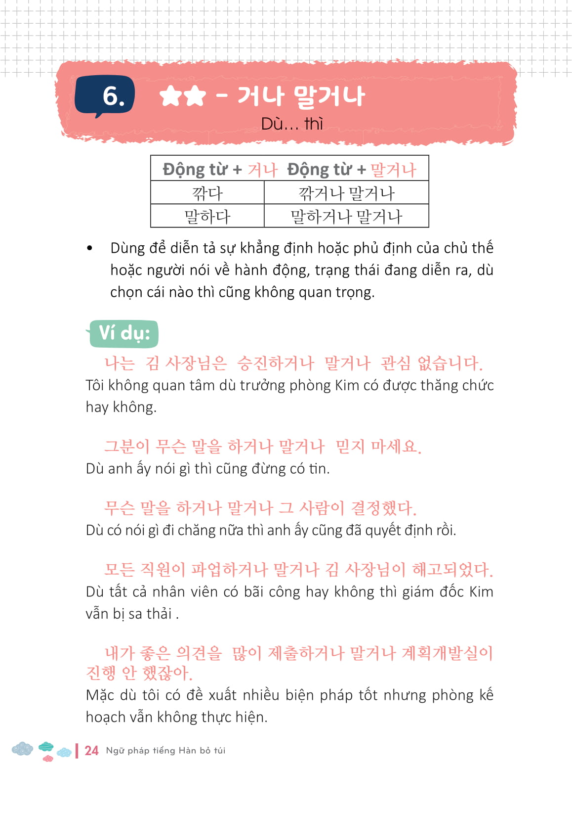 ngữ pháp tiếng hàn bỏ túi