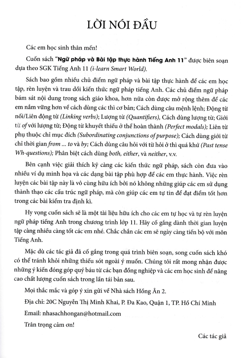 ngữ pháp và bài tập thực hành tiếng anh 11 (bám sát sgk i-learn smart world)