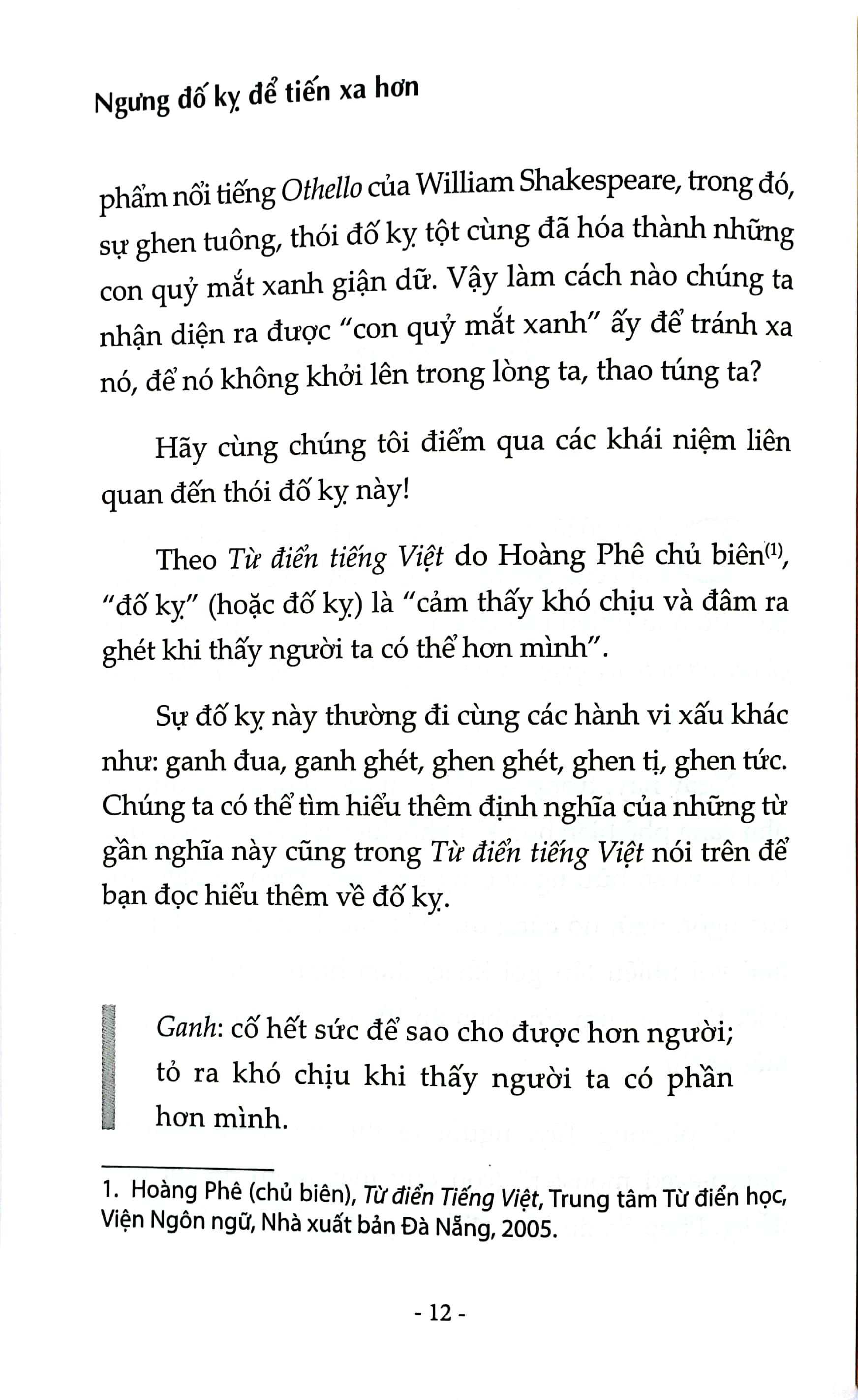 ngưng đố kỵ để tiến xa hơn