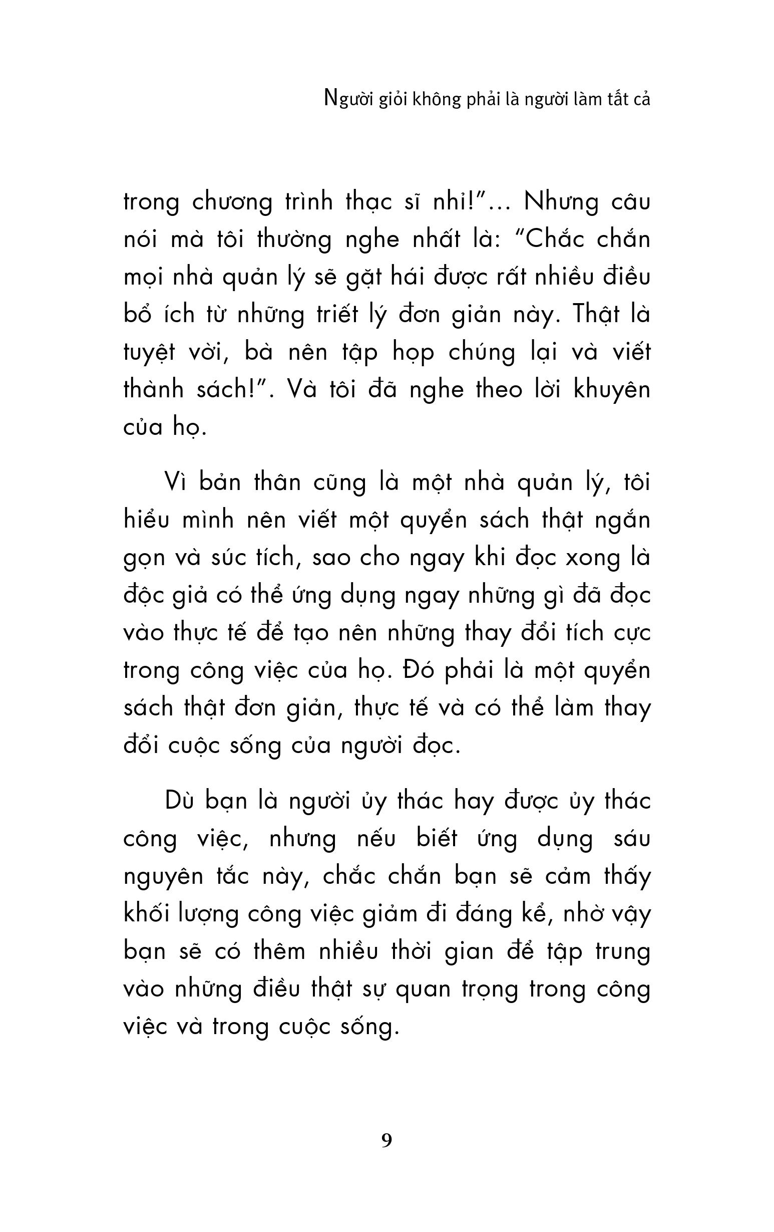 người giỏi không phải là người làm tất cả