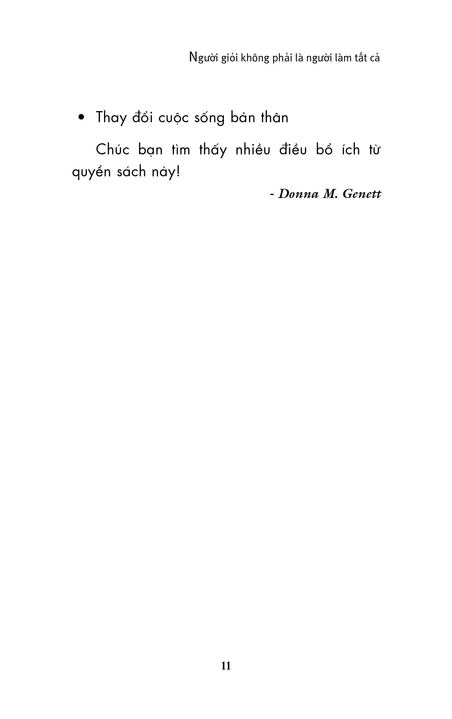 người giỏi không phải là người làm tất cả