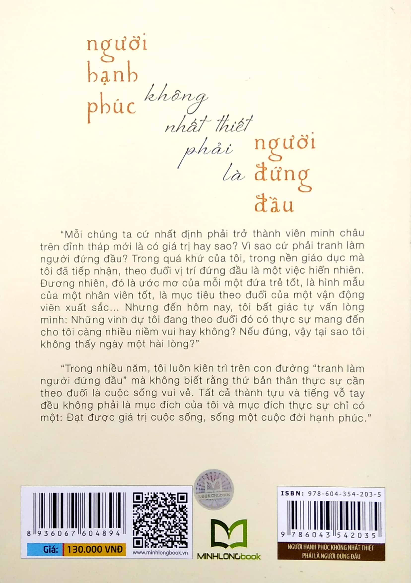 người hạnh phúc không nhất thiết phải là người đứng đầu